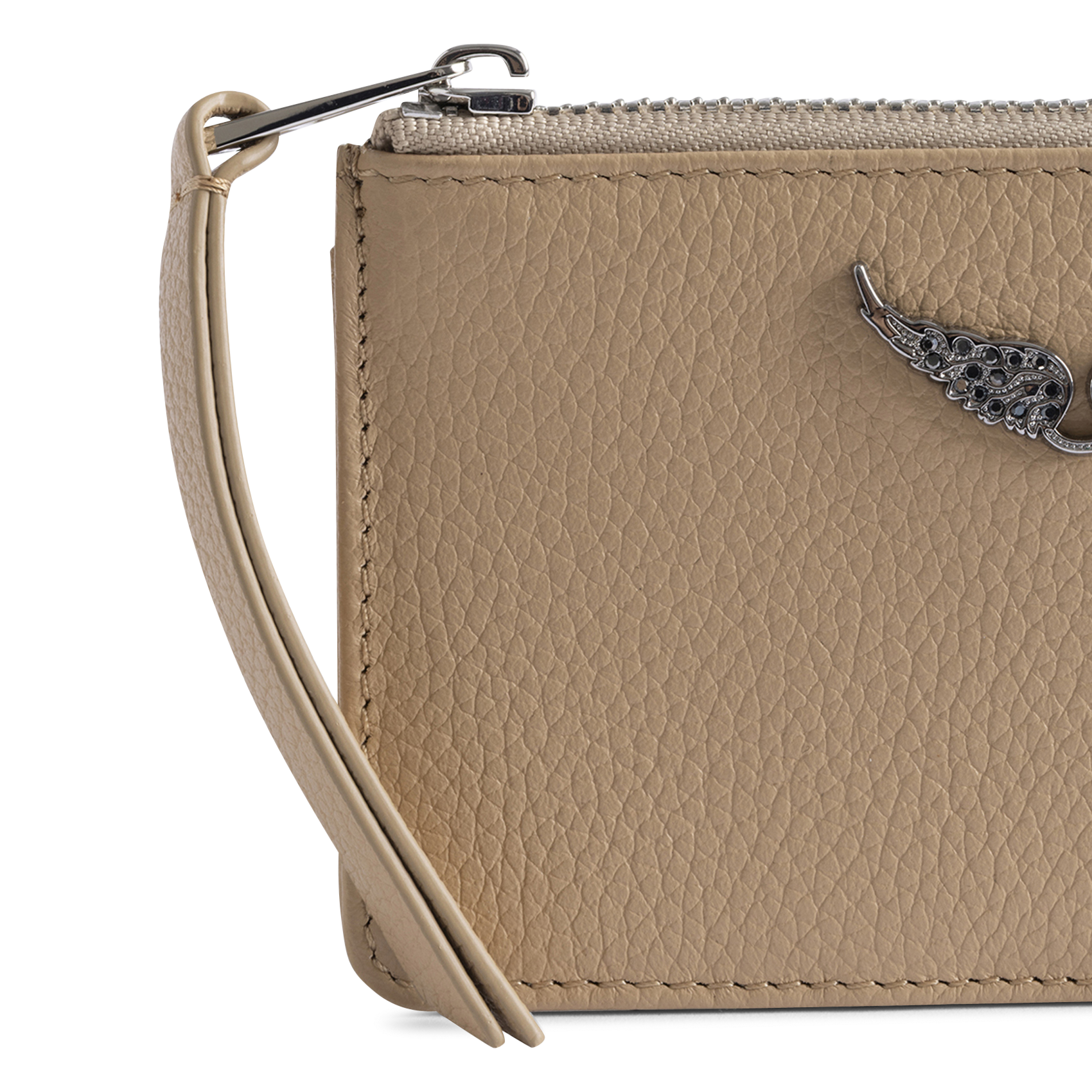 Porte-cartes en cuir zv card ZADIG&VOLTAIRE Beige