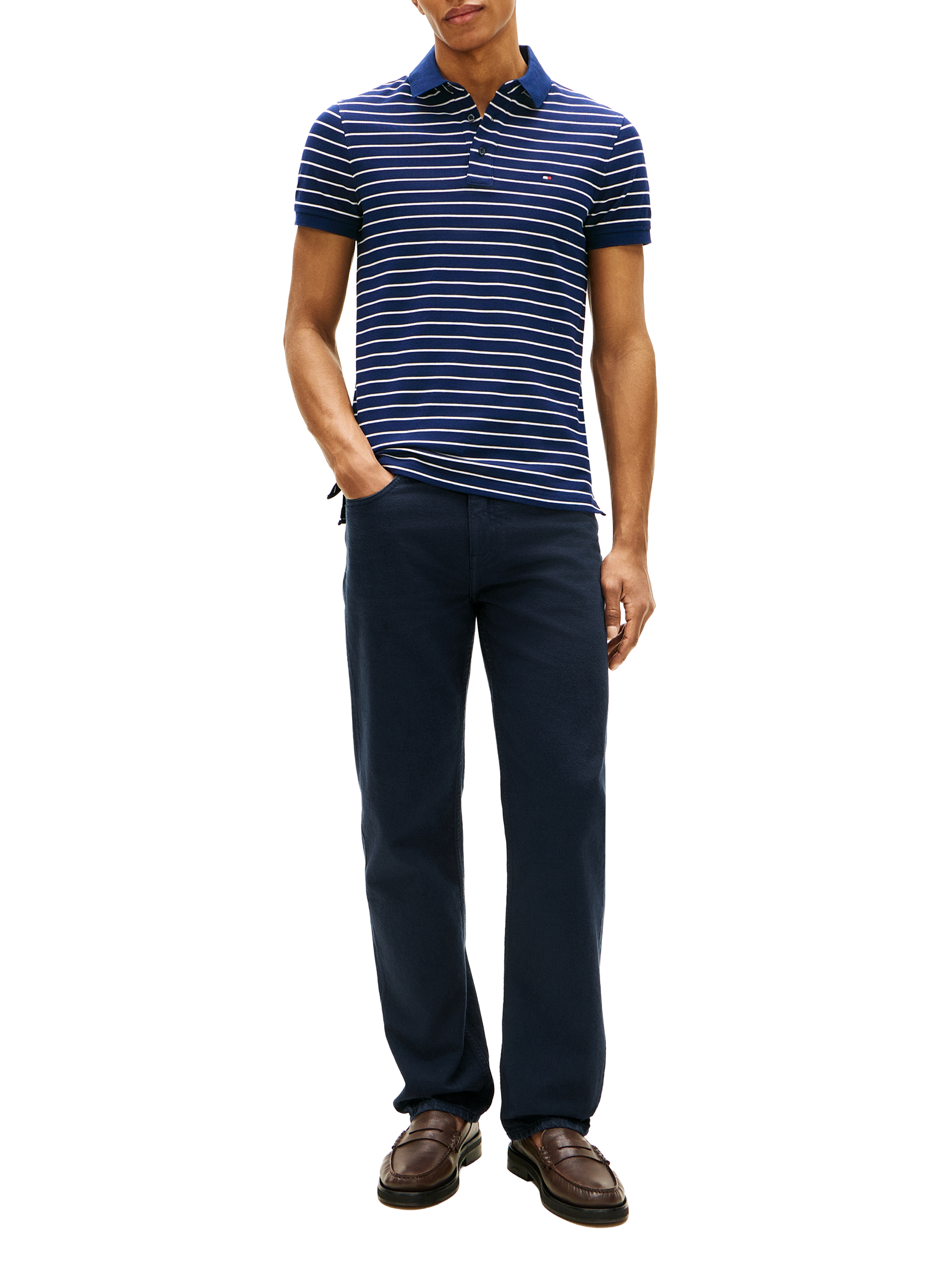 Polo en coton organique Bleu