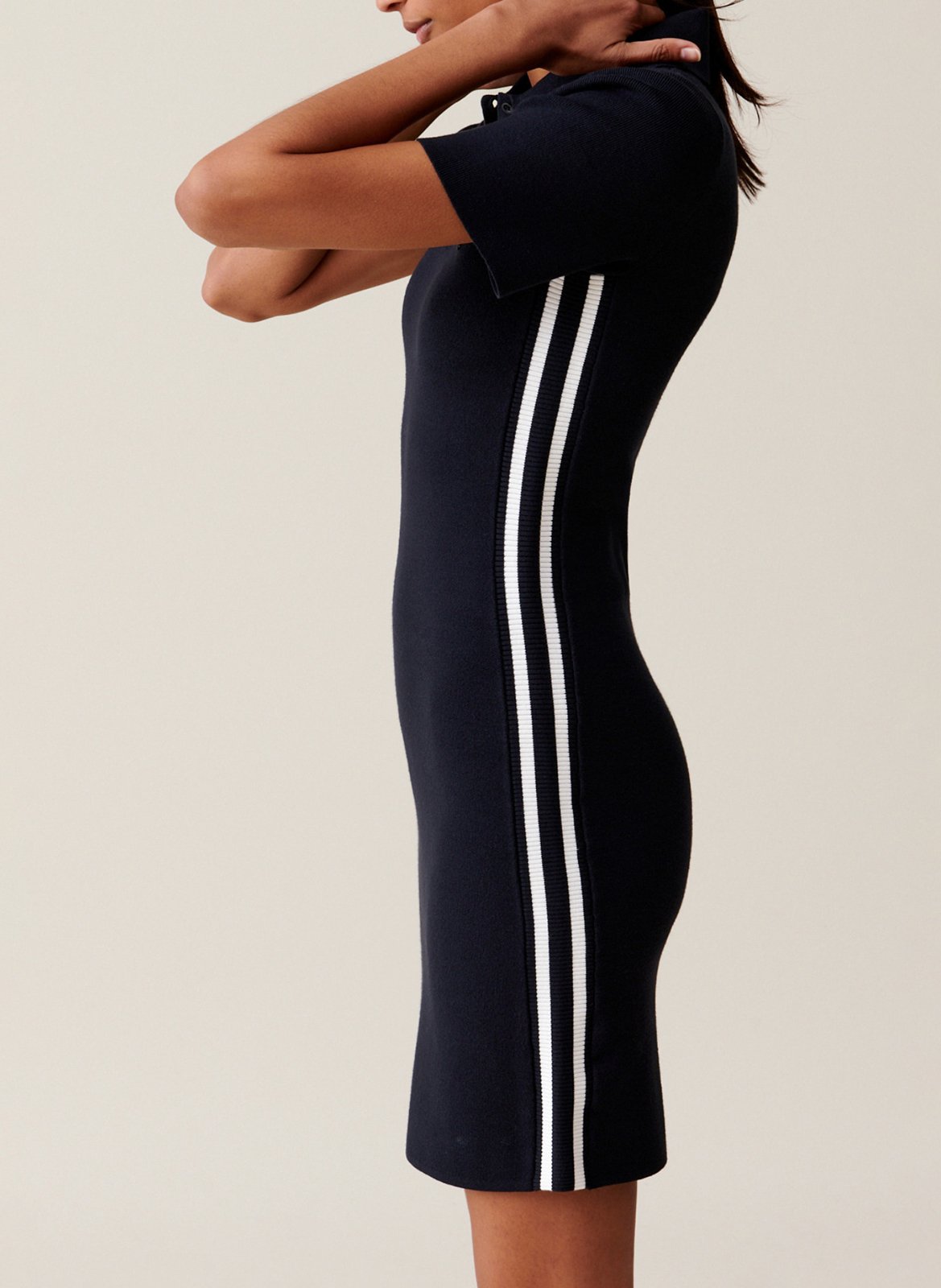 Robe polo courte slim en maille CLAUDIE PIERLOT Multicolore