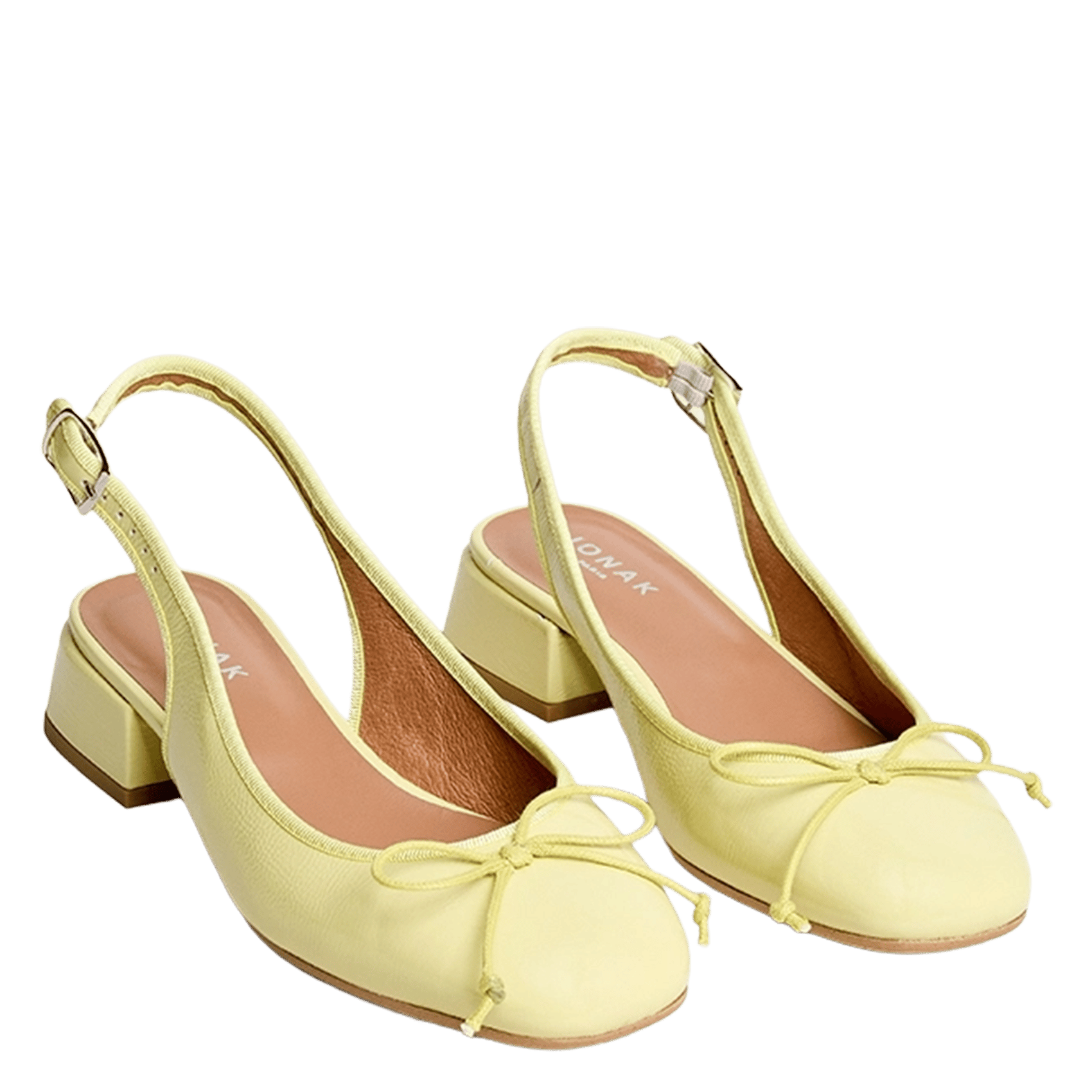 Ballerines slingbacks en cuir vernis dybilo JONAK Jaune