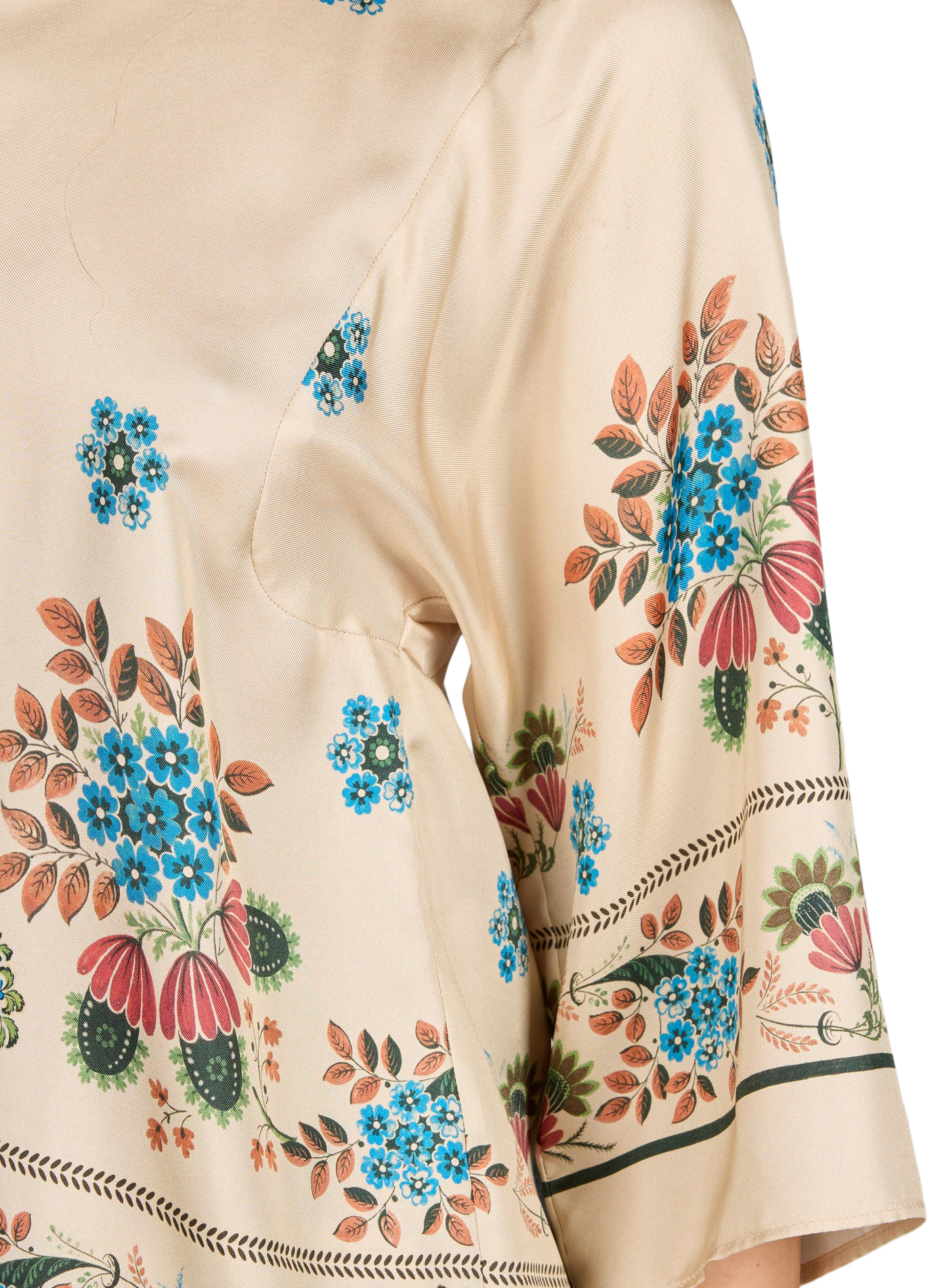 Chemise fleurie col rond en soie MAX MARA WEEK END Multicolore