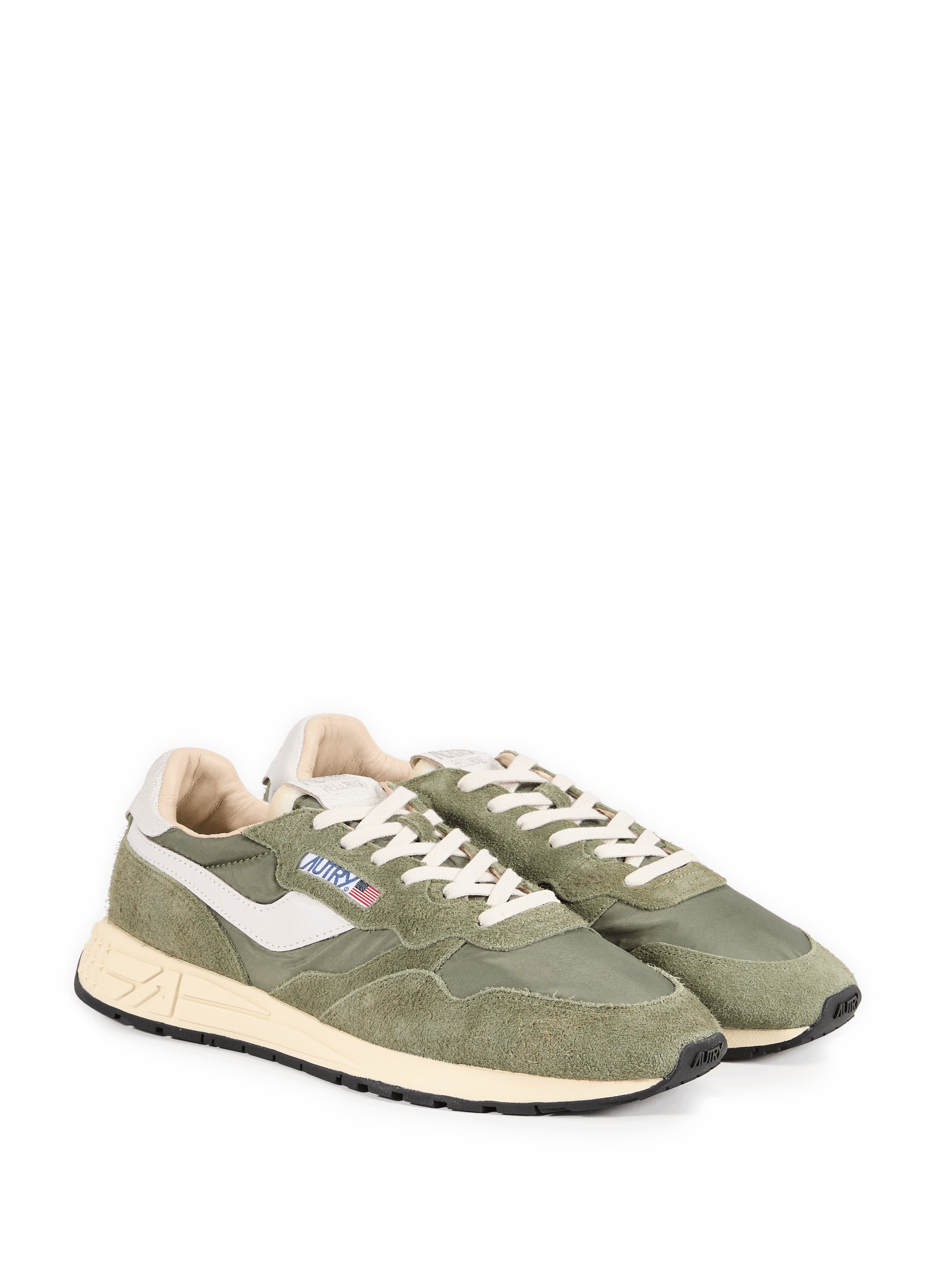 Baskets bi-matière crantées AUTRY Kaki