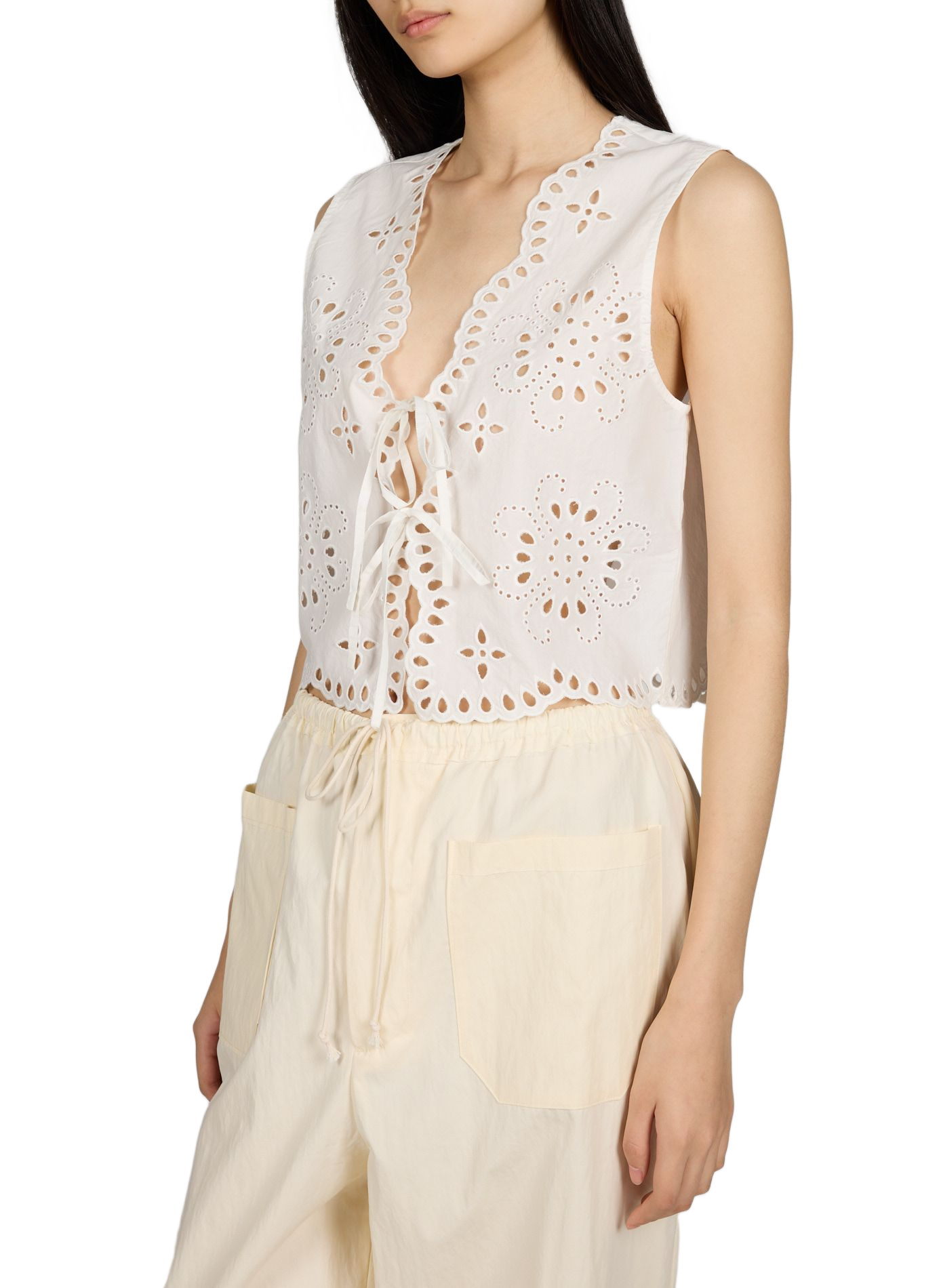 Top ajouré Opera en coton PETITE MENDIGOTE Blanc