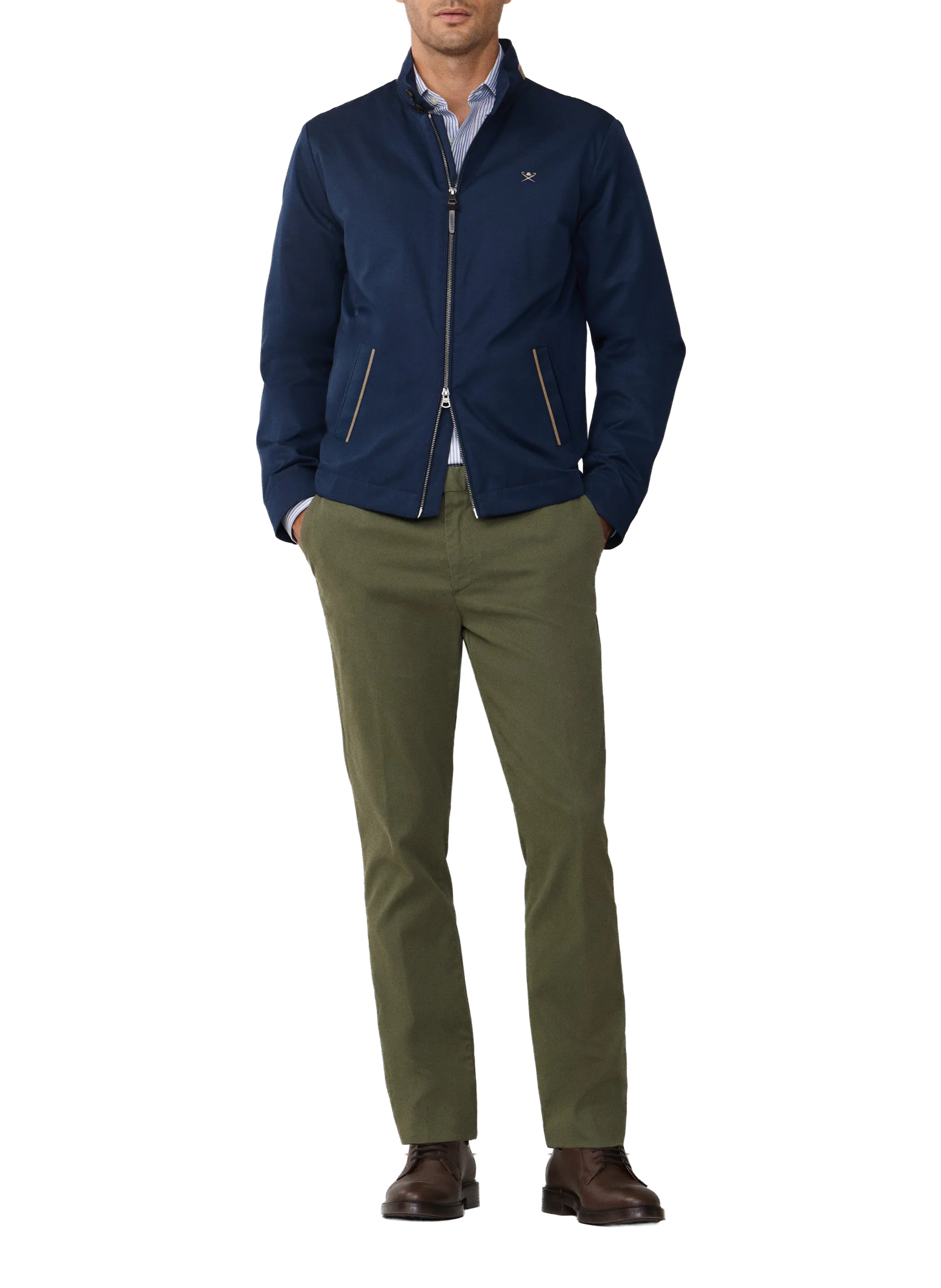 Recht jasje met opstaande kraag HACKETT Blue