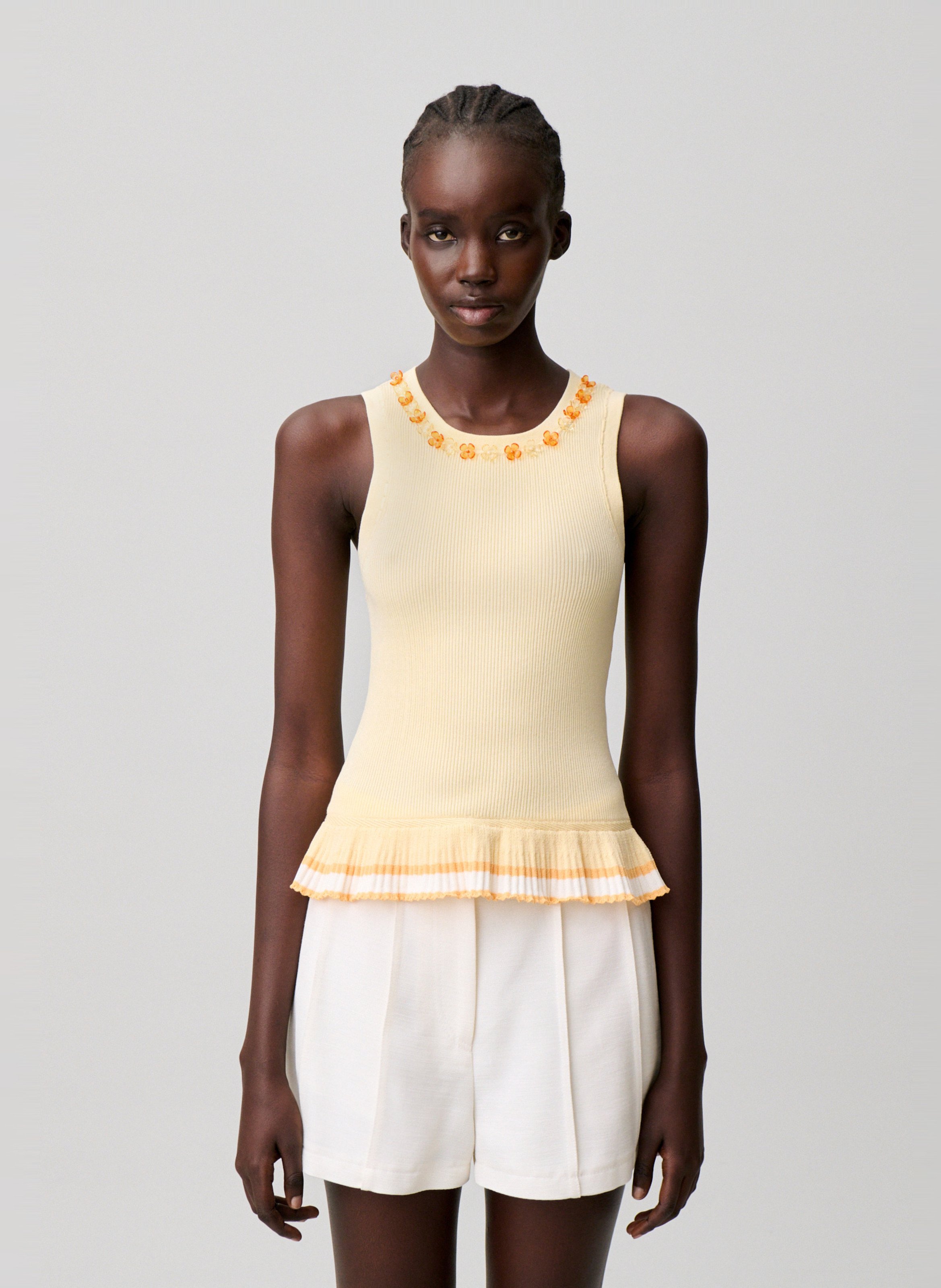 Top en maille cintré CLAUDIE PIERLOT Beige