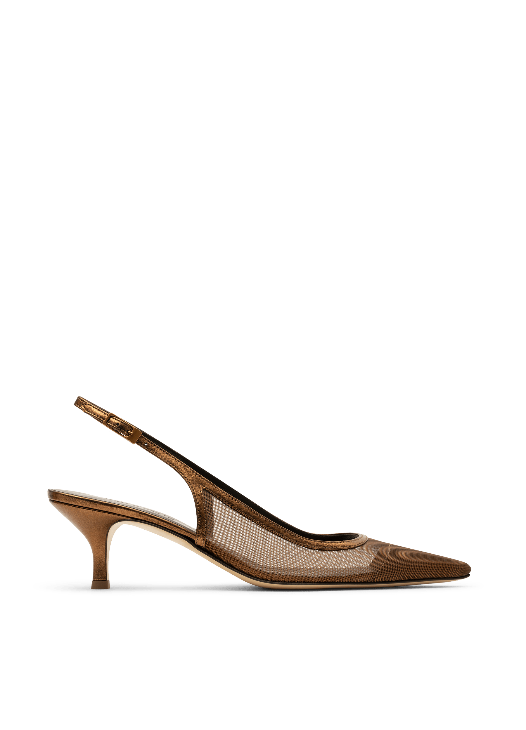 Sling back alfi en resille / nappa PARALLELE Marron