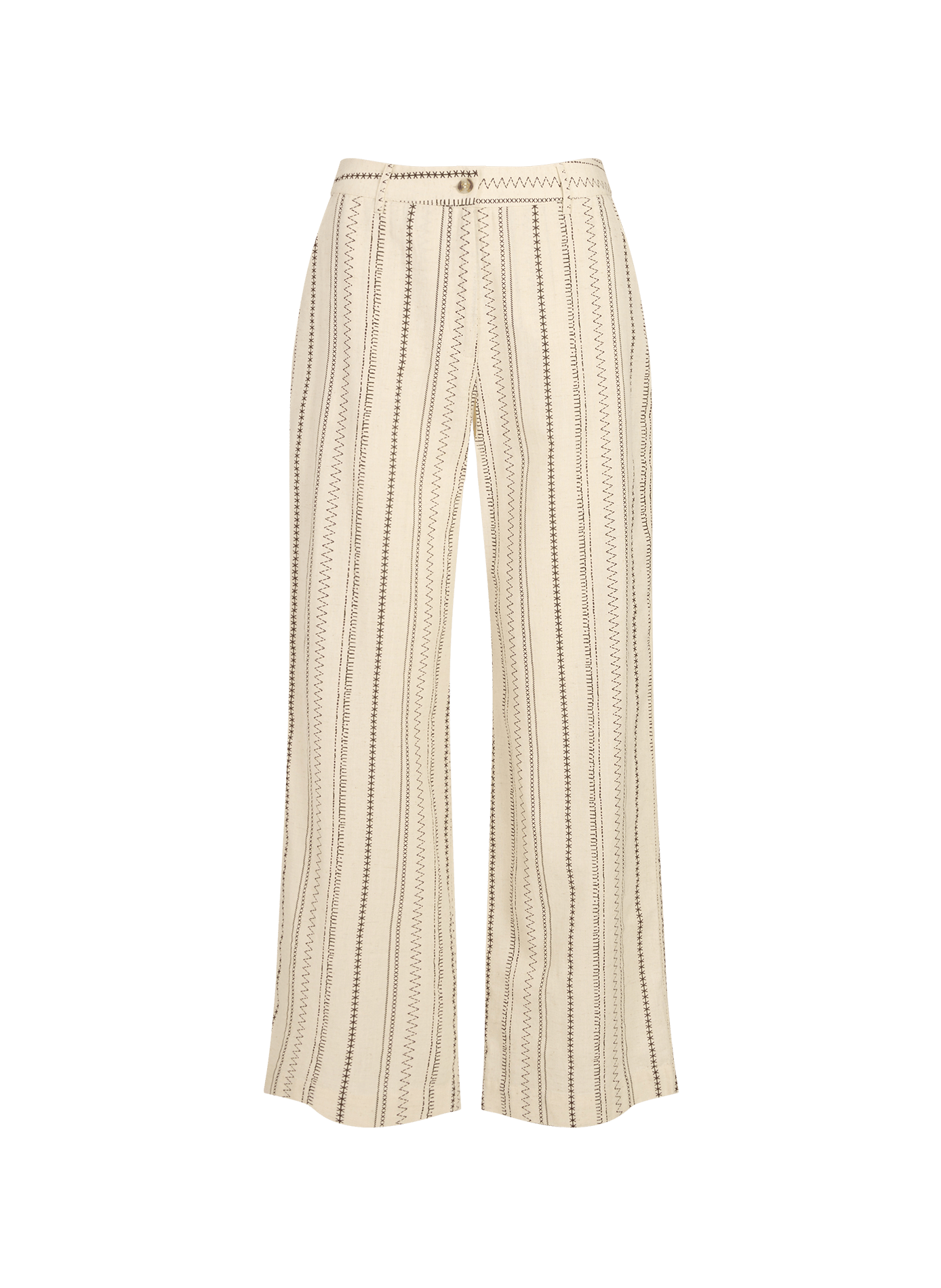 Cotton and linen patterned trousers VILA Multicolour