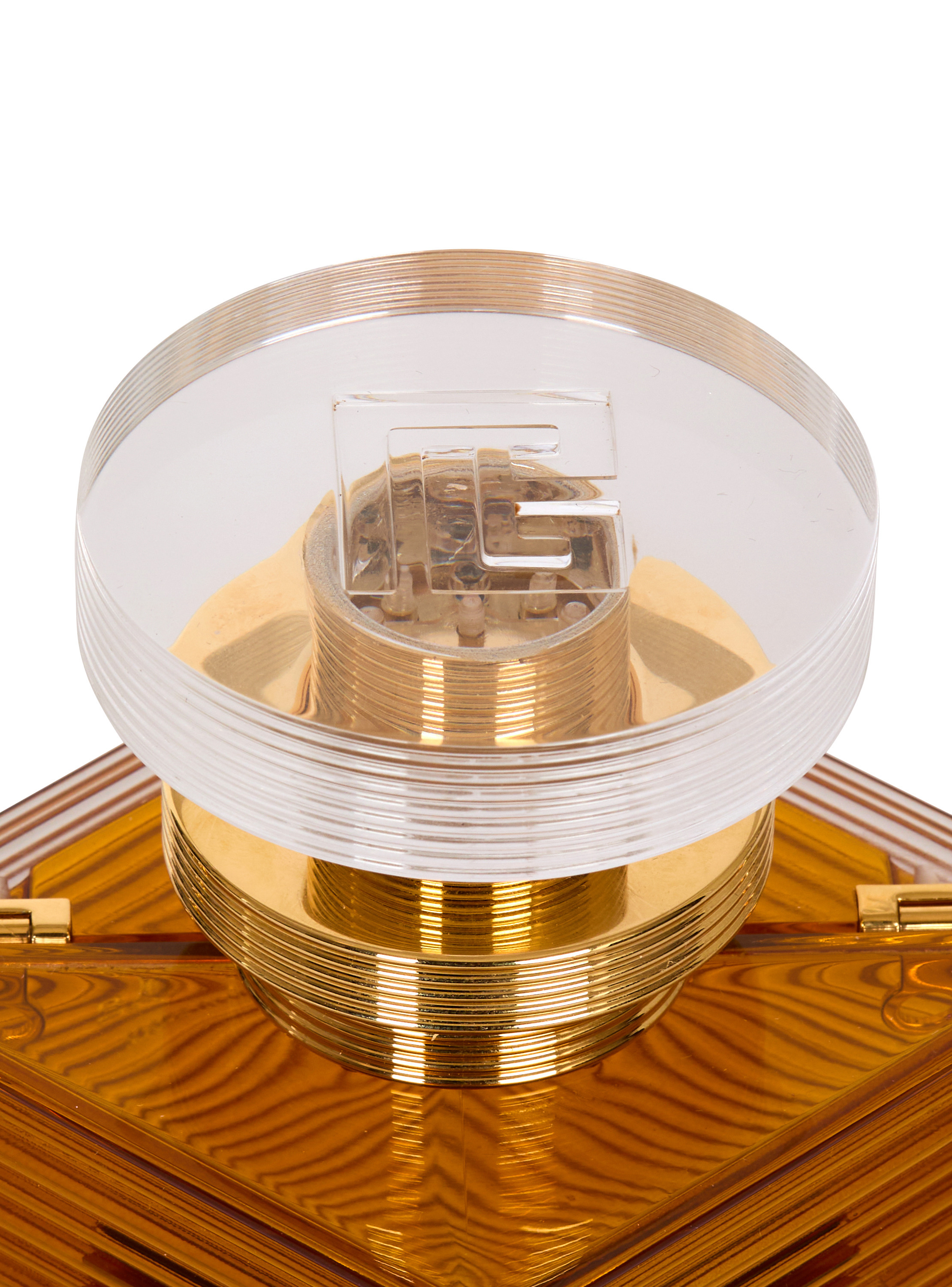 Minaudière parfum en résine et laiton BALMAIN Orange