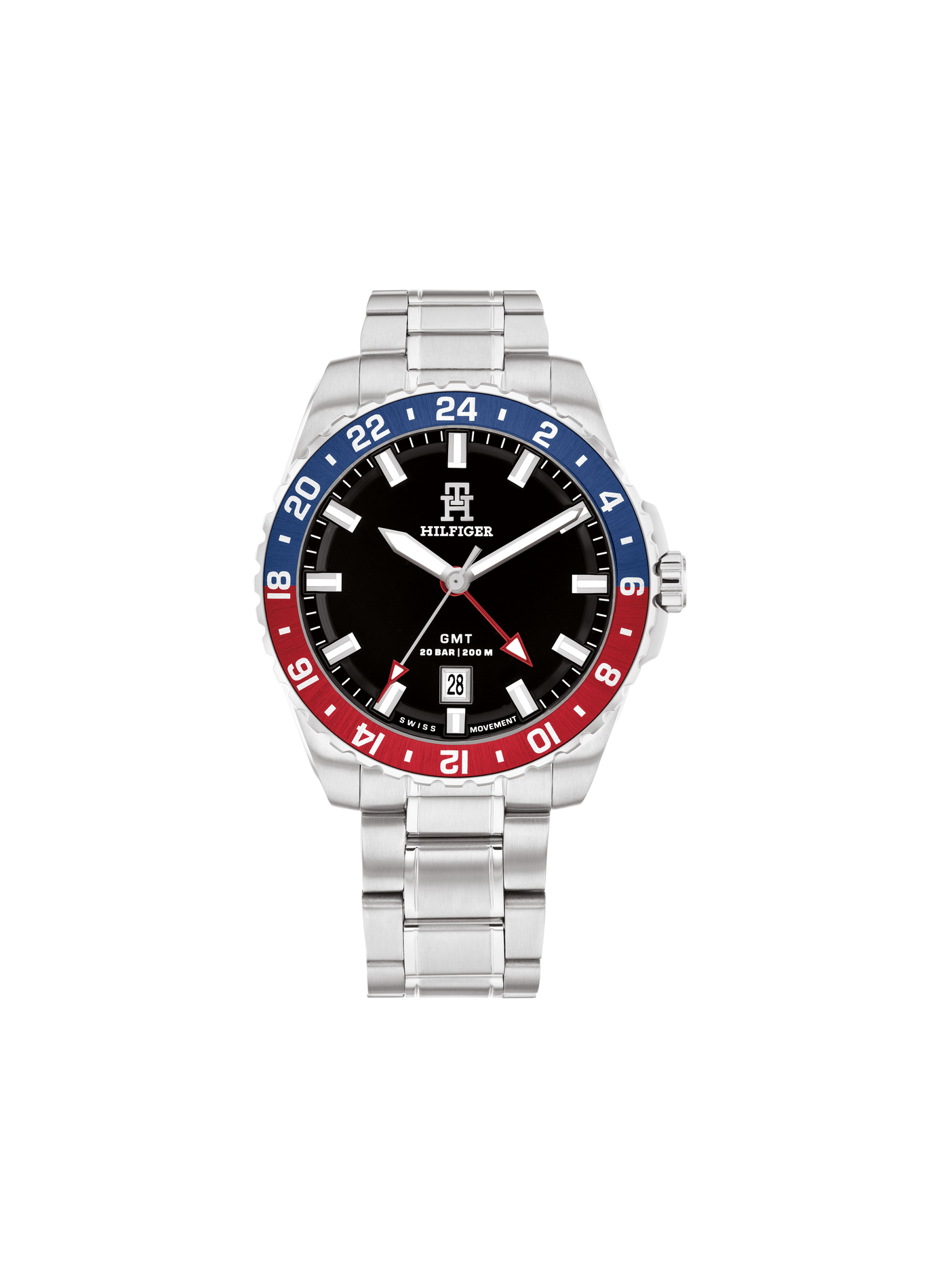 Montre quartz TH85 GMT en acier inoxydable TOMMY HILFIGER MONTRES Noir
