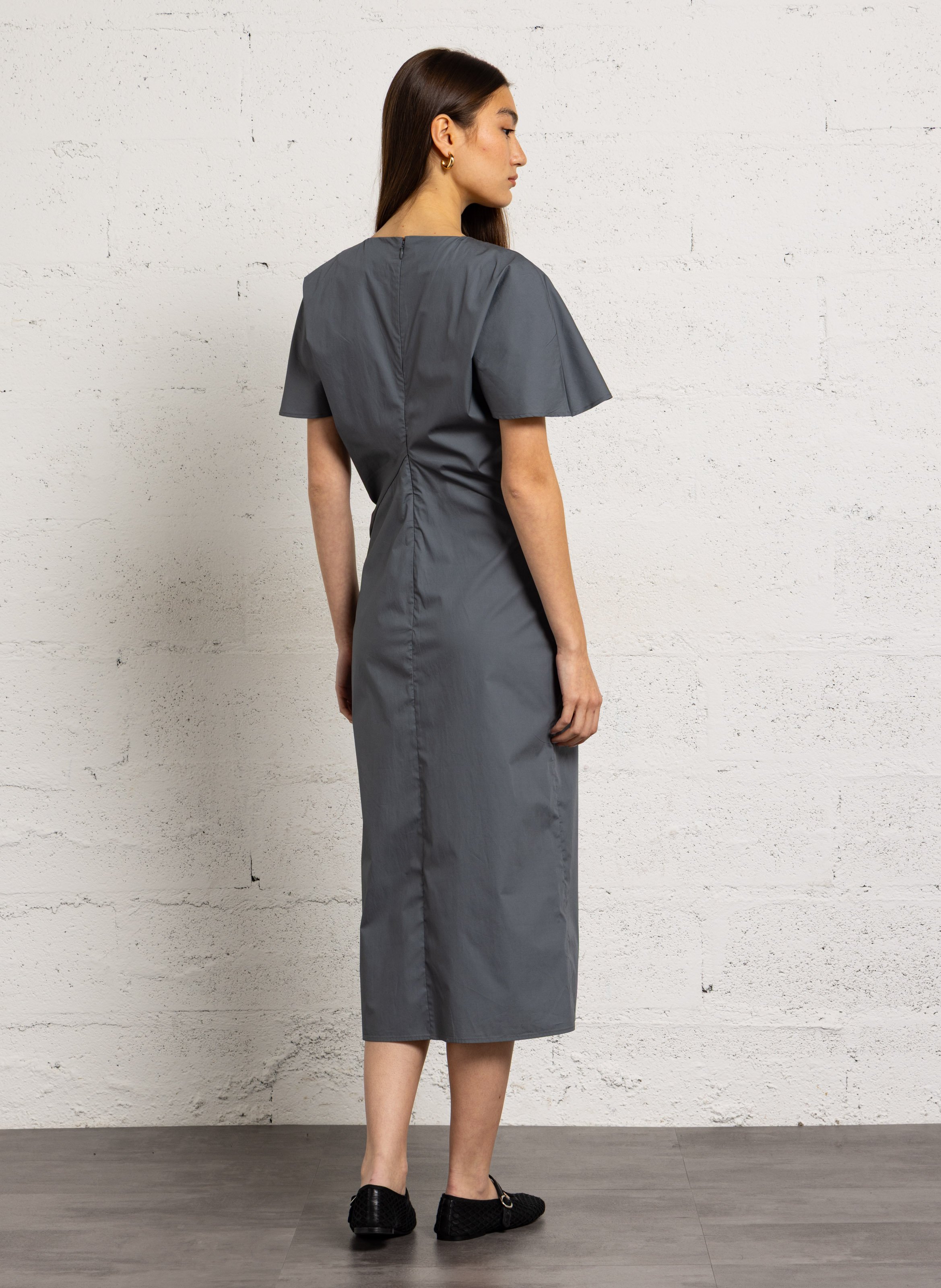 Robe longue ajustée en coton ella SOEUR Gris