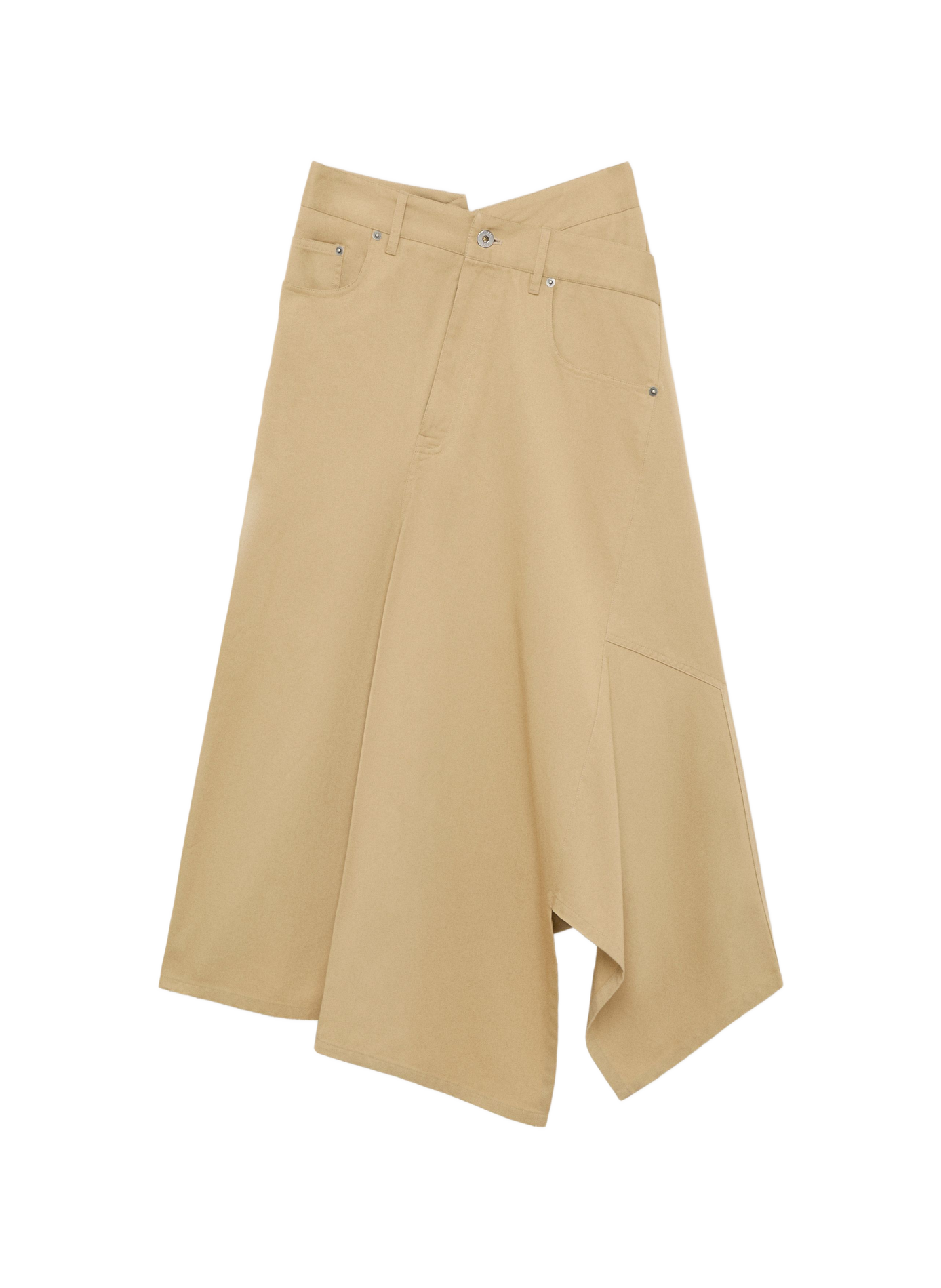 Jupe asymétrique en coton LOEWE Beige