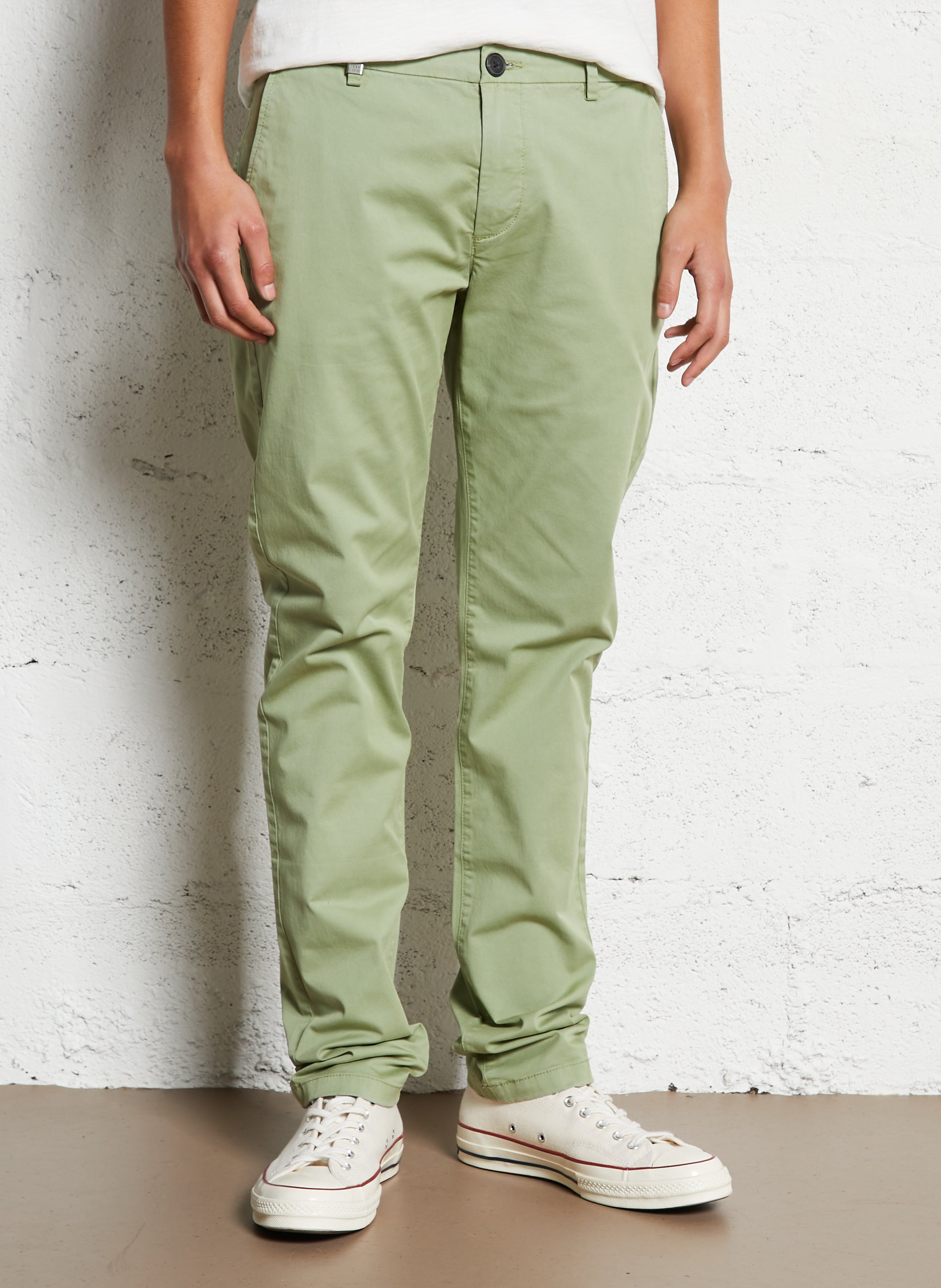 Pantalon chino en coton mélangé IKKS Vert
