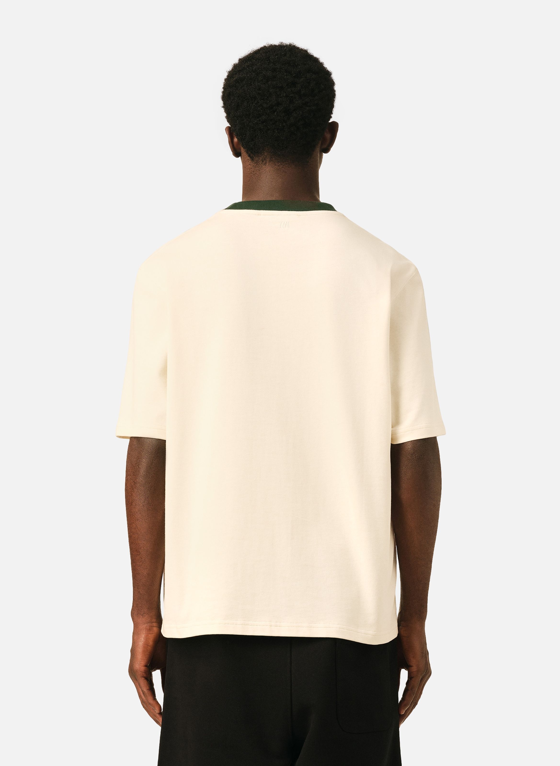 T-shirt imprimé unisexe en coton "don't forget to love" AMI PARIS Blanc