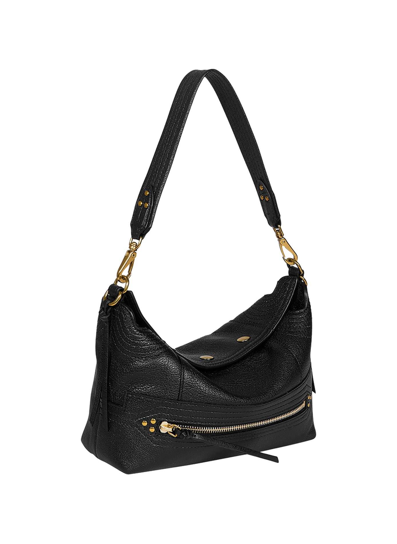 Sac Lucky Hobo Small en cuir de buffle JÉRÔME DREYFUSS Noir