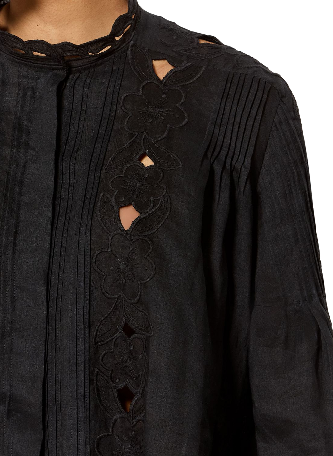 Blouse Ruba manches longues brodée ISABEL MARANT Noir