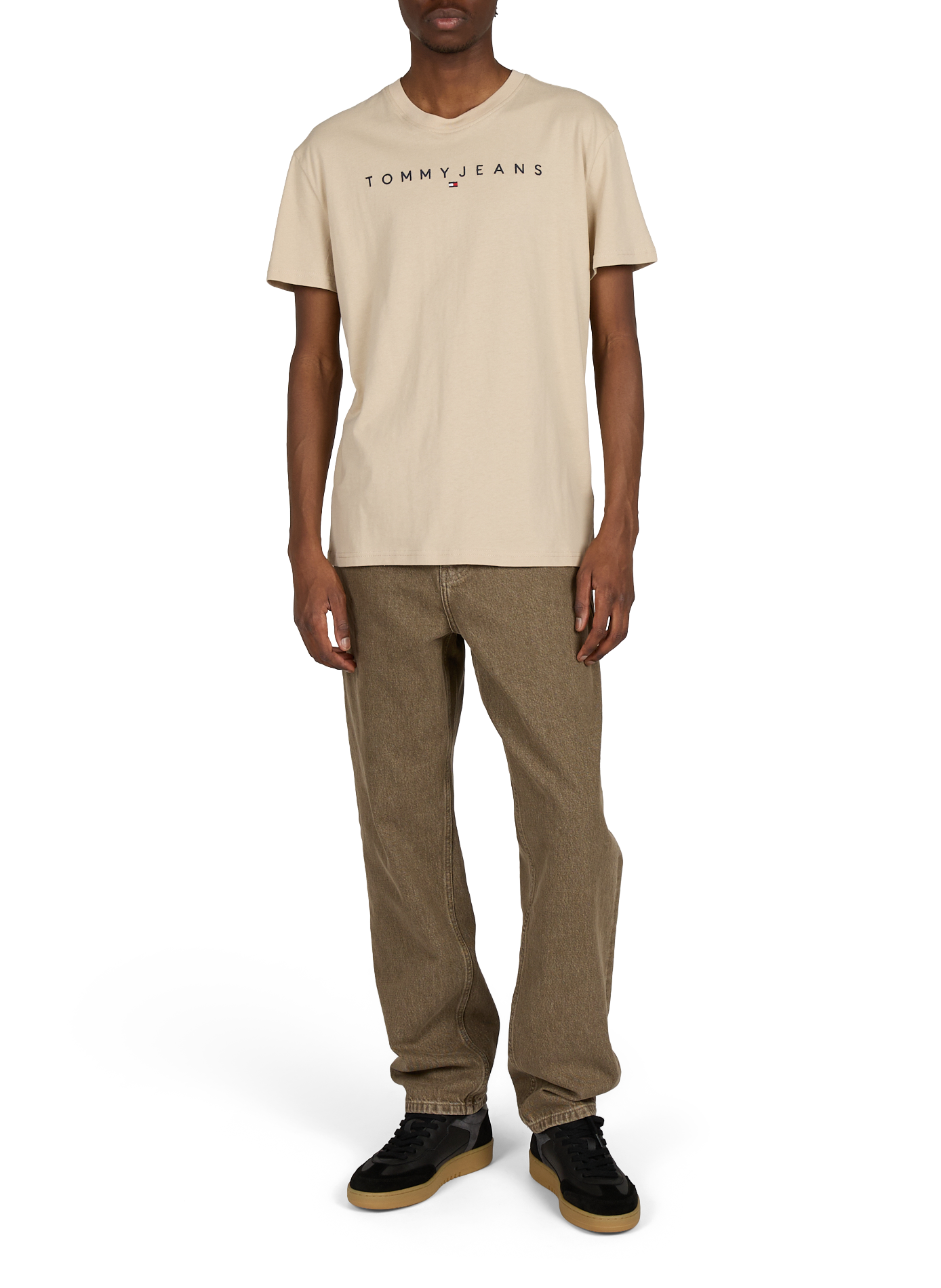 T-shirt met geborduurd logo TOMMY HILFIGER Beige