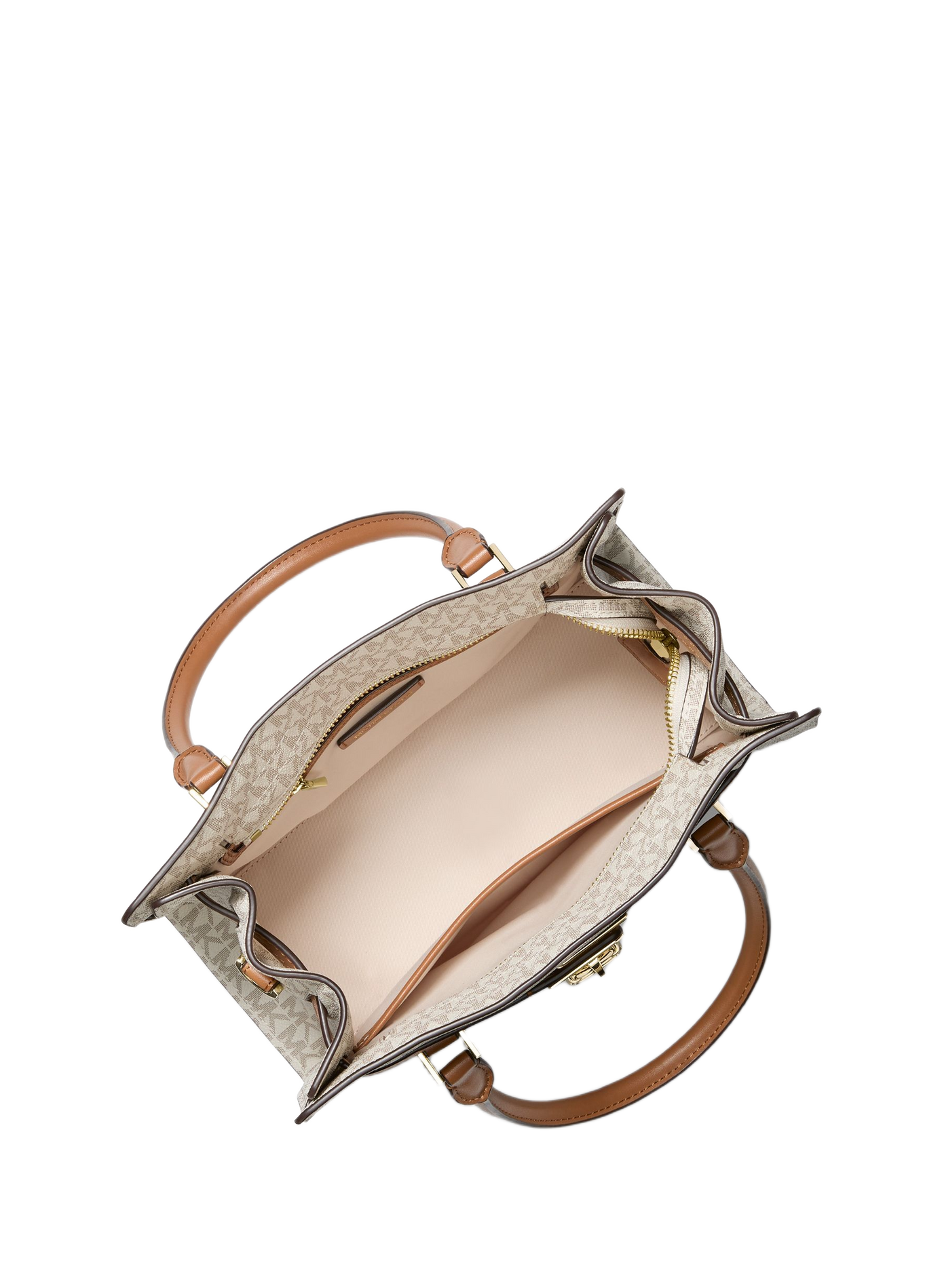 Hamilton logo print handbag MICHAEL KORS Beige