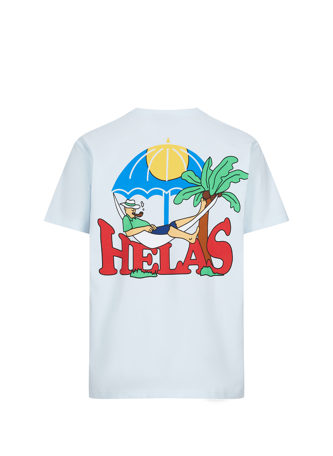 Round neck screen-printed t-shirt HELAS CAPS Blue