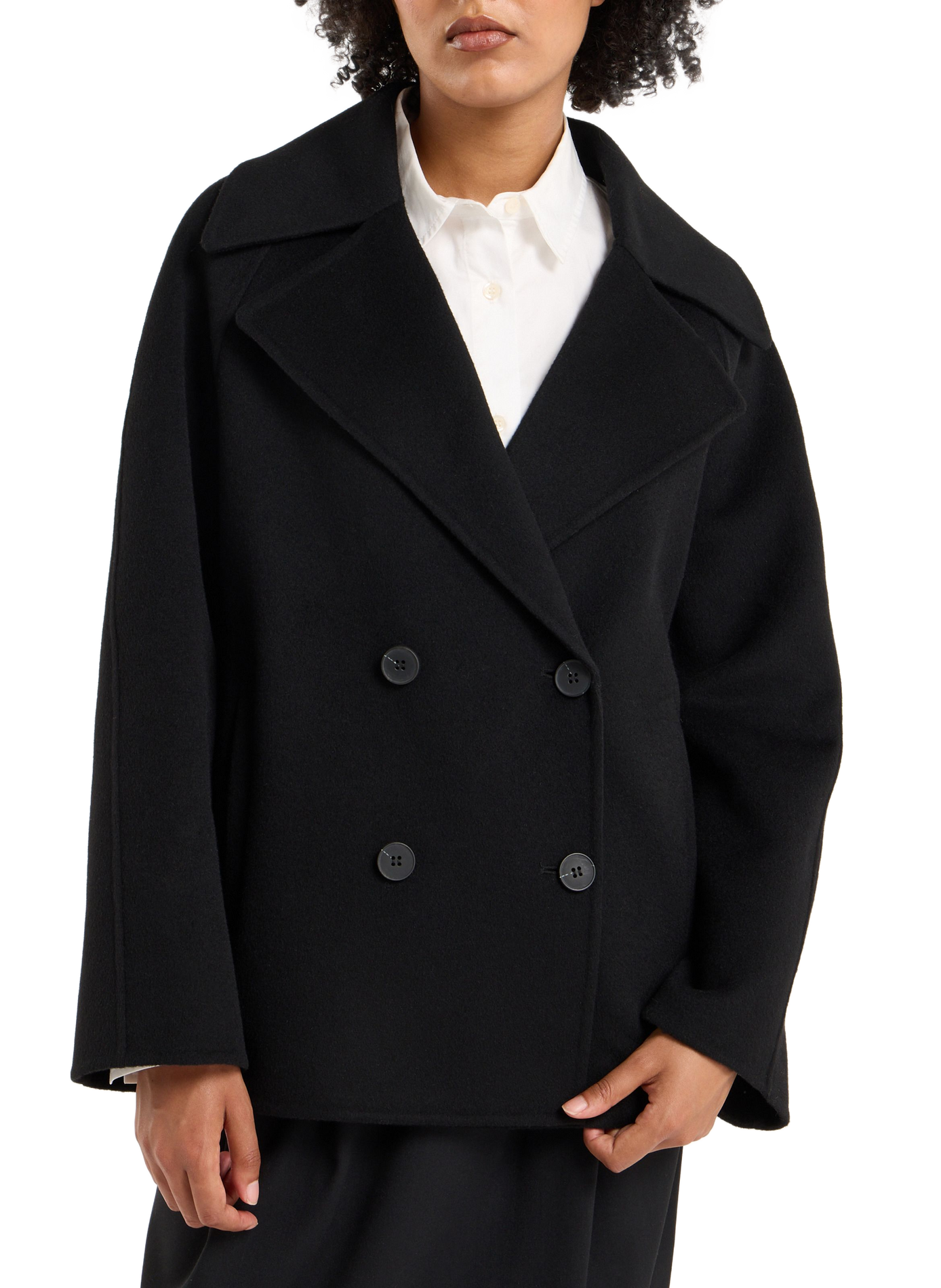 Straight wool blend coat by Wabana SAISON 1865 Black