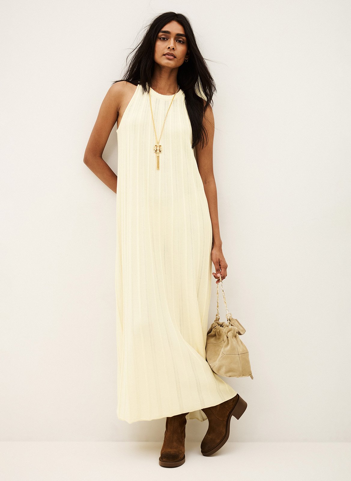 Robe longue sans manches ample sinte BA&SH Beige