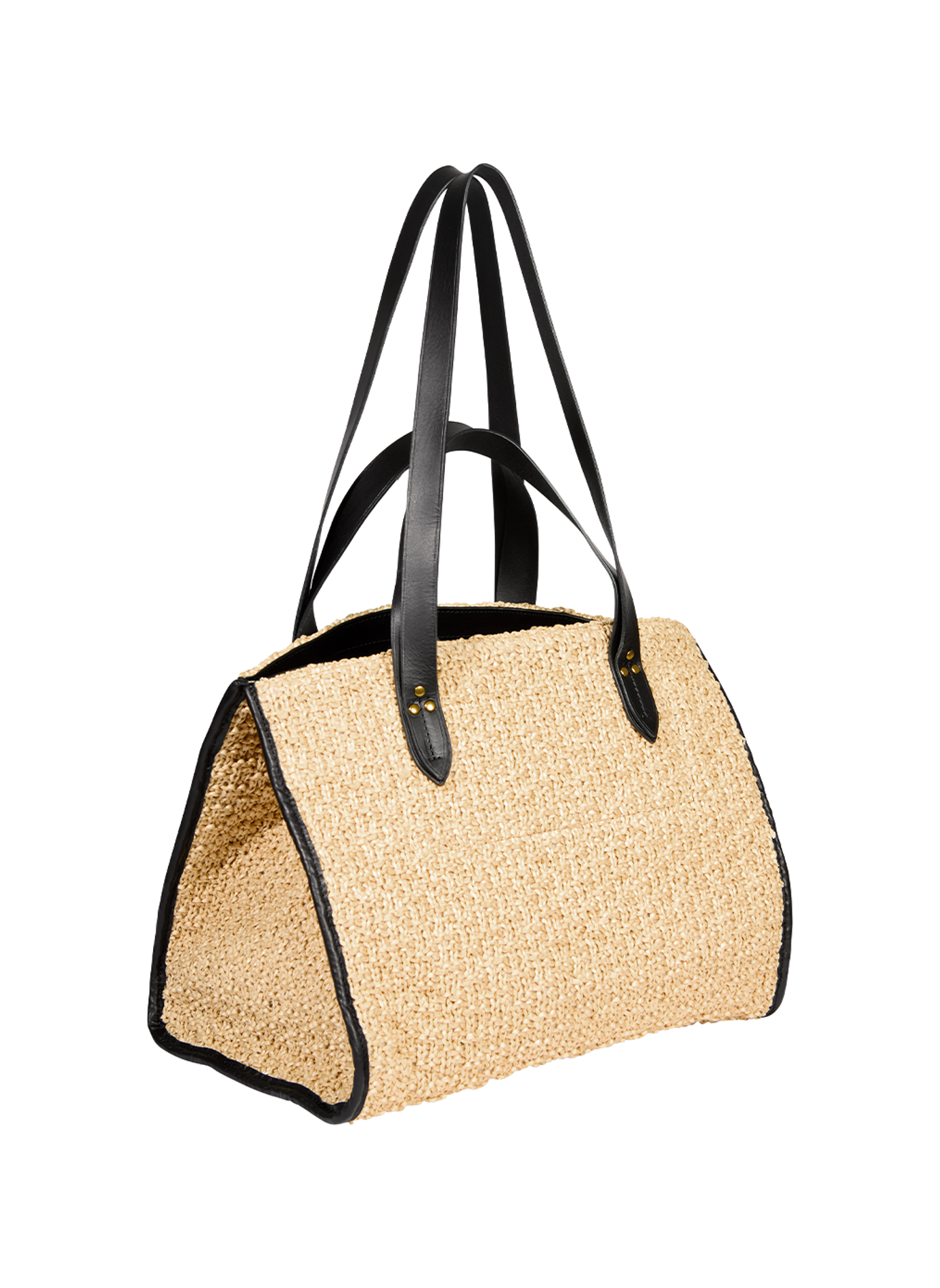 Einkaufstasche Leon M aus Raffia und Leder JÉRÔME DREYFUSS Beige