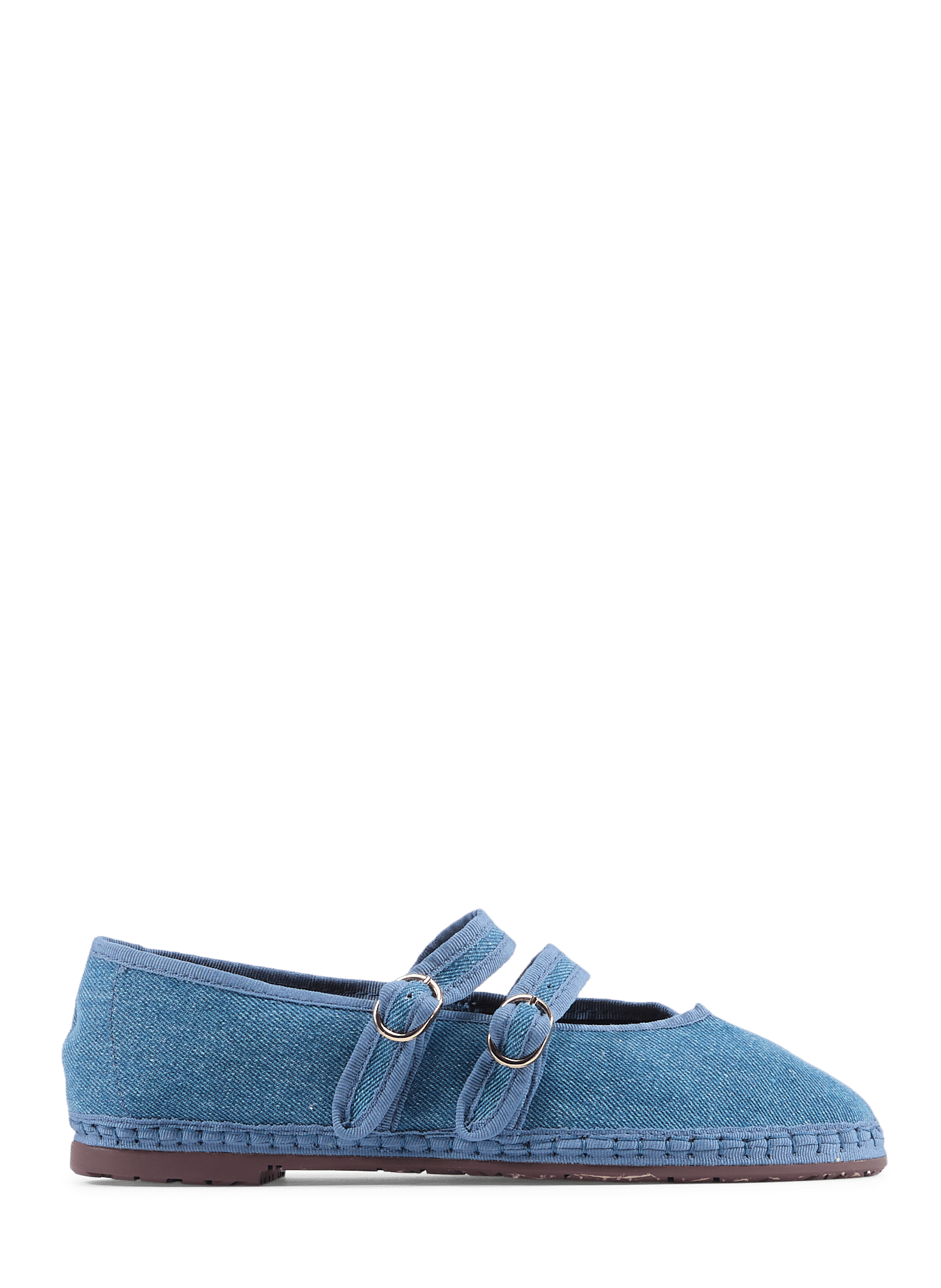 Ballerines Claire double bride en coton mélangé FLABELUS Bleu