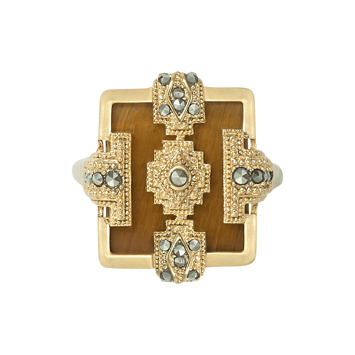 Vierkante ring van messing hiza BA&SH Goud