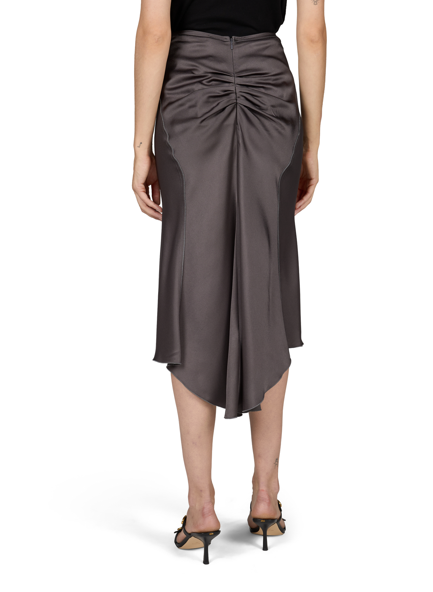 Satin short dress VICTORIA BECKHAM Brown