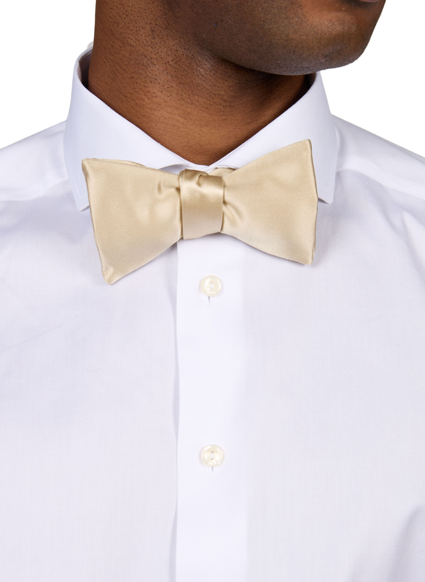 Zijden vlinderdas ETON Beige