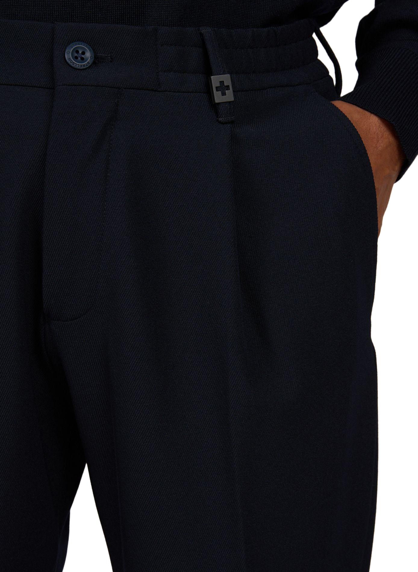 Pleated trousers for him in canvas STRELLSON Blue
