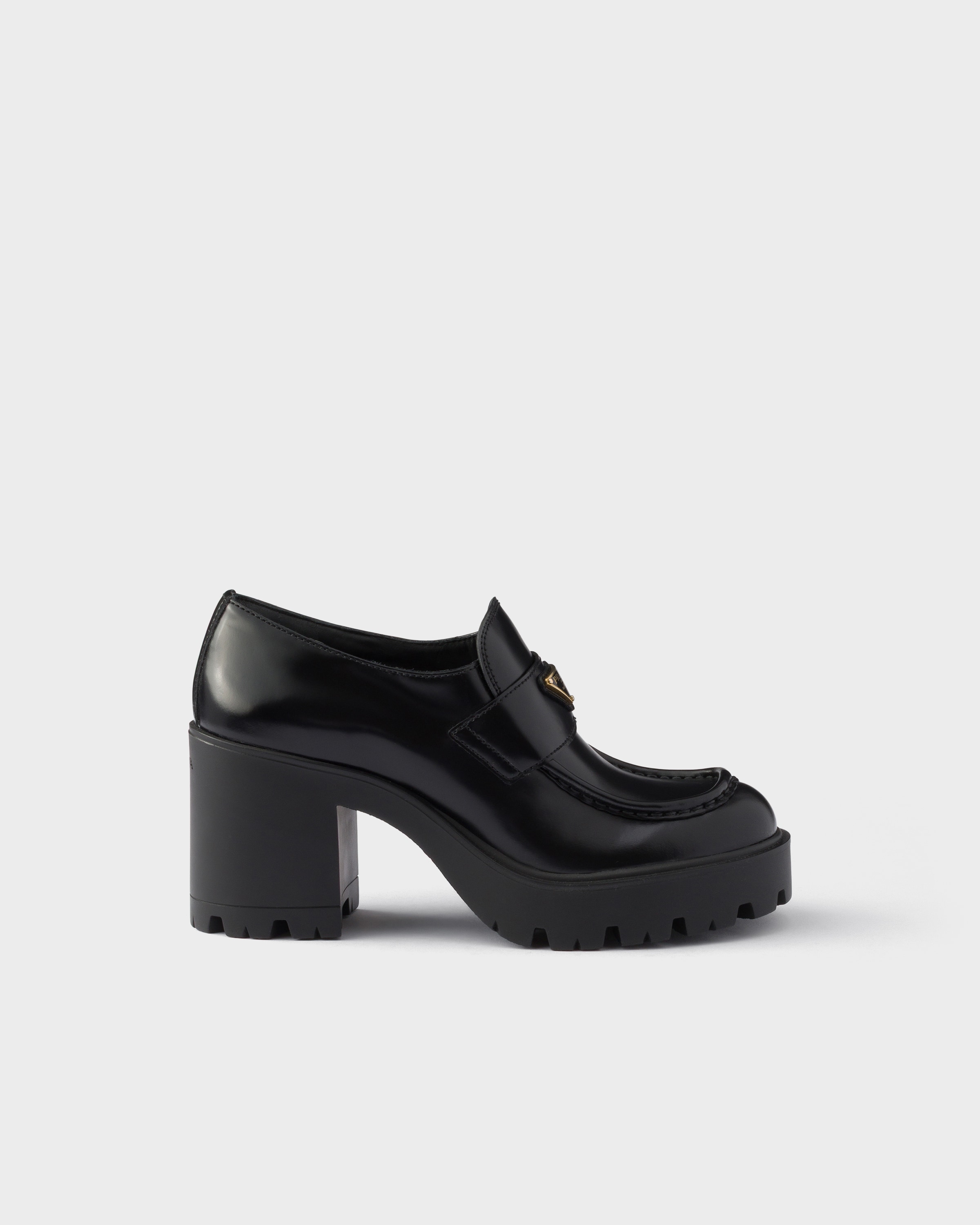 Mocassins en cuir brossé PRADA Noir