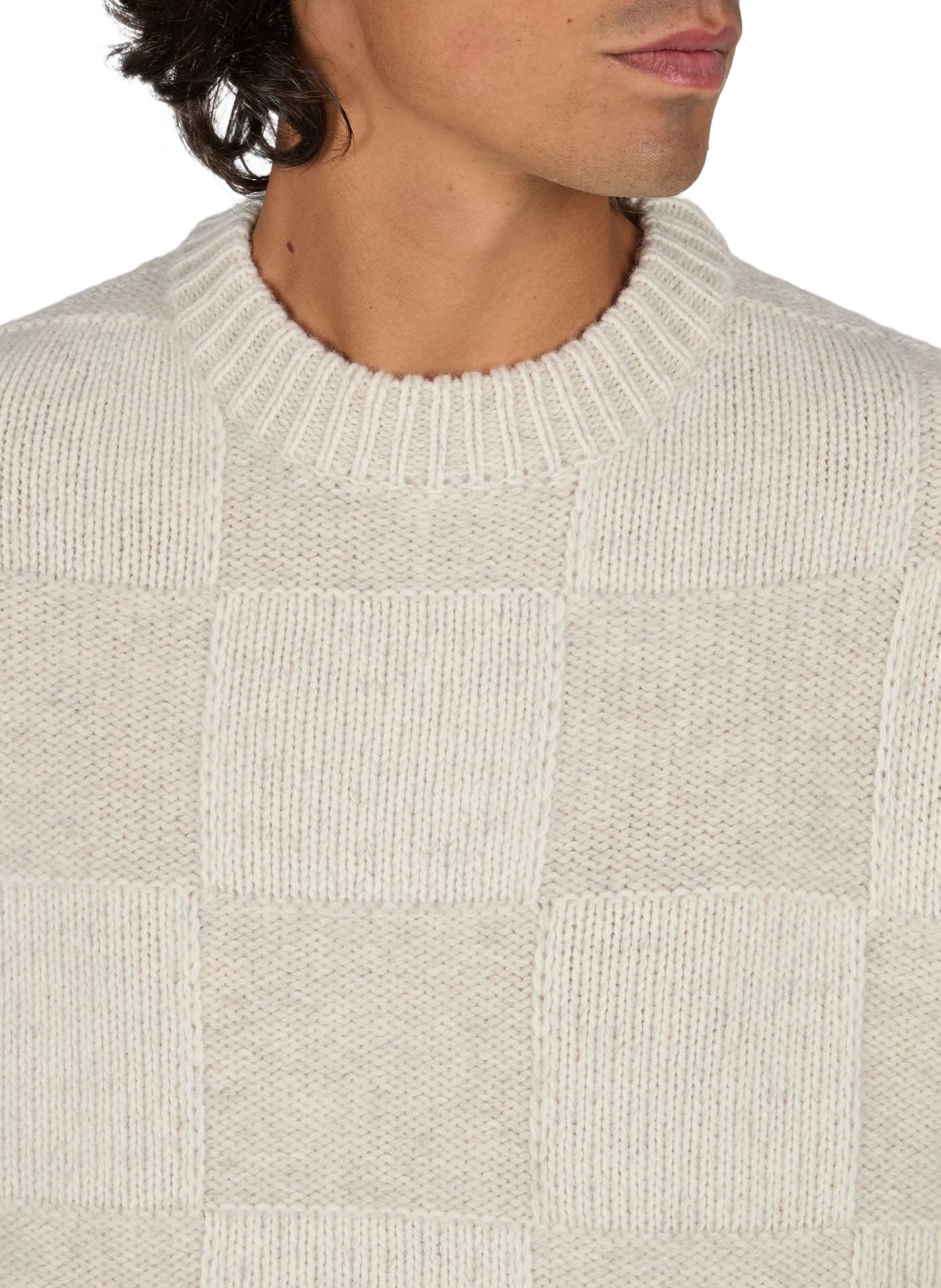 Straight round neck cotton sweater LES DEUX White