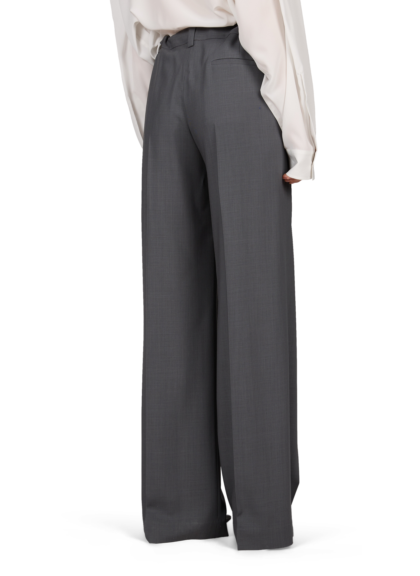Pantalon droit à plis en laine CALVIN KLEIN COLLECTION Gris