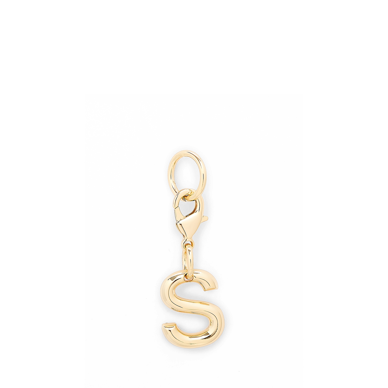 Metallic gouden Lancel charme in de vorm van de letter s. LANCEL Goud