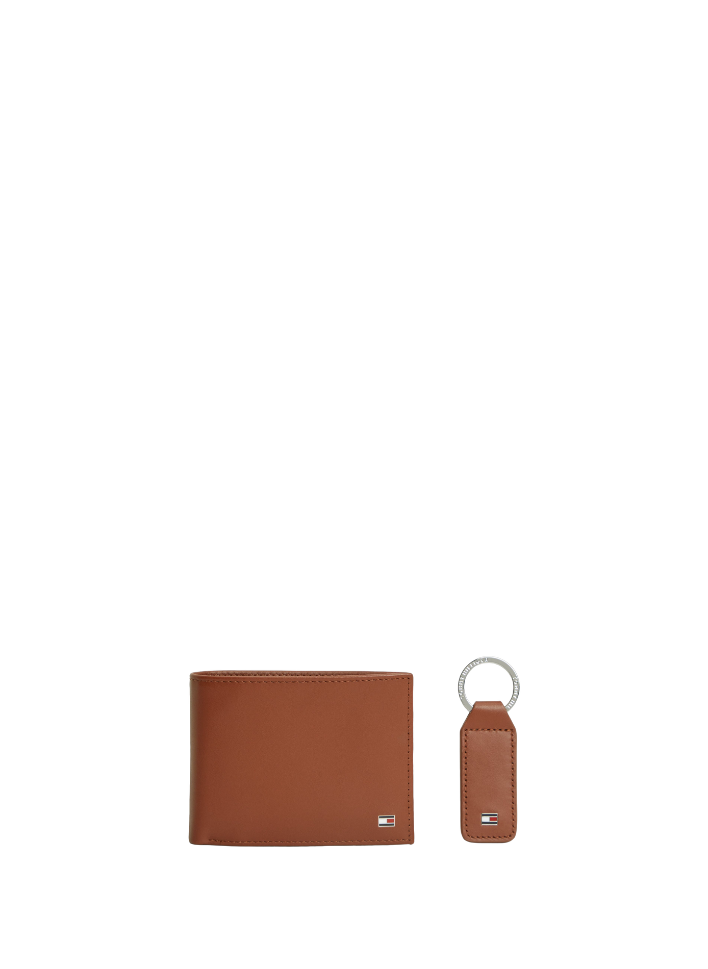Leather wallet and keyring gift set TOMMY HILFIGER Brown