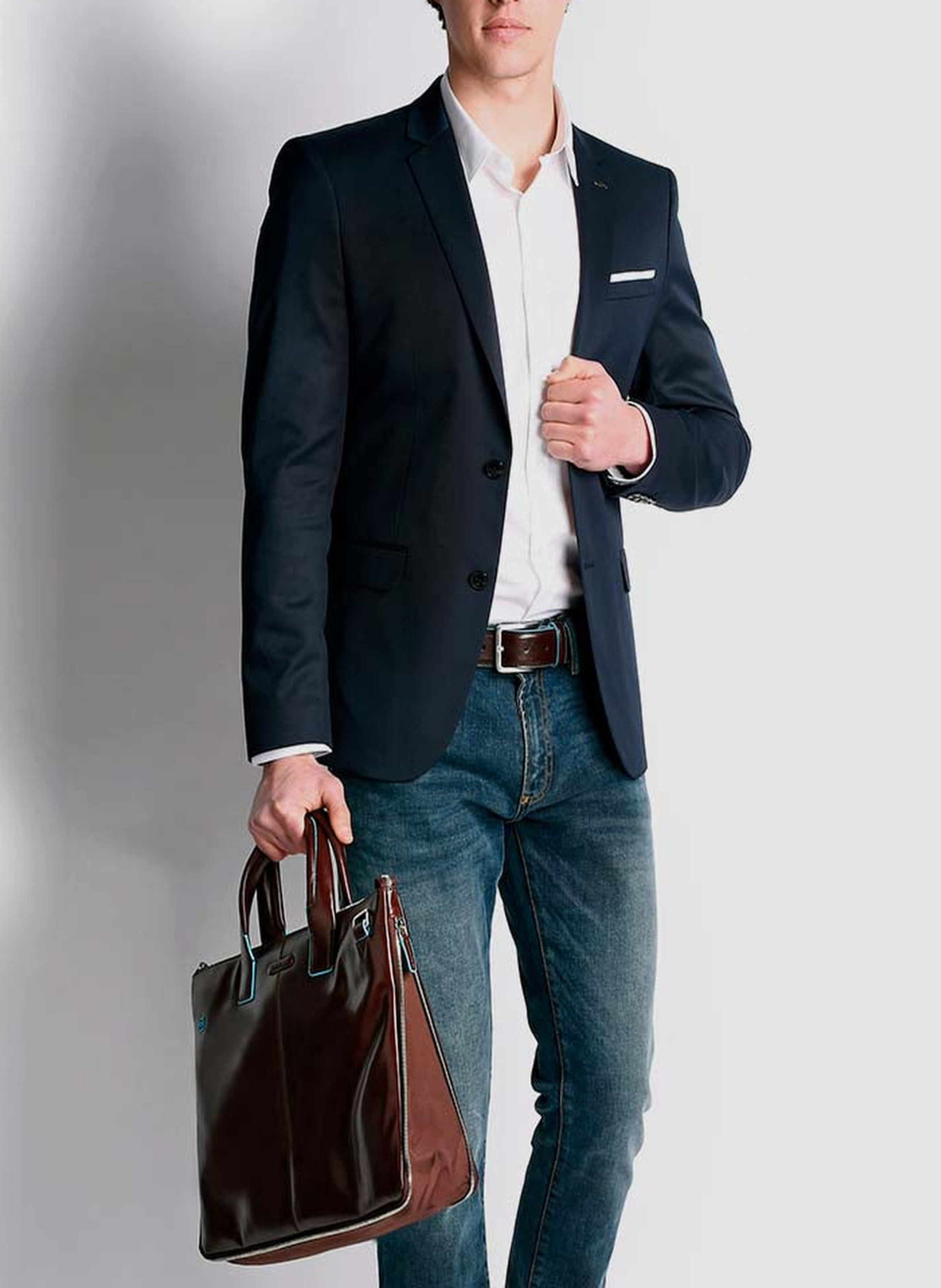 Sac fin pour ordinateur 15,6", extensible PIQUADRO Noir