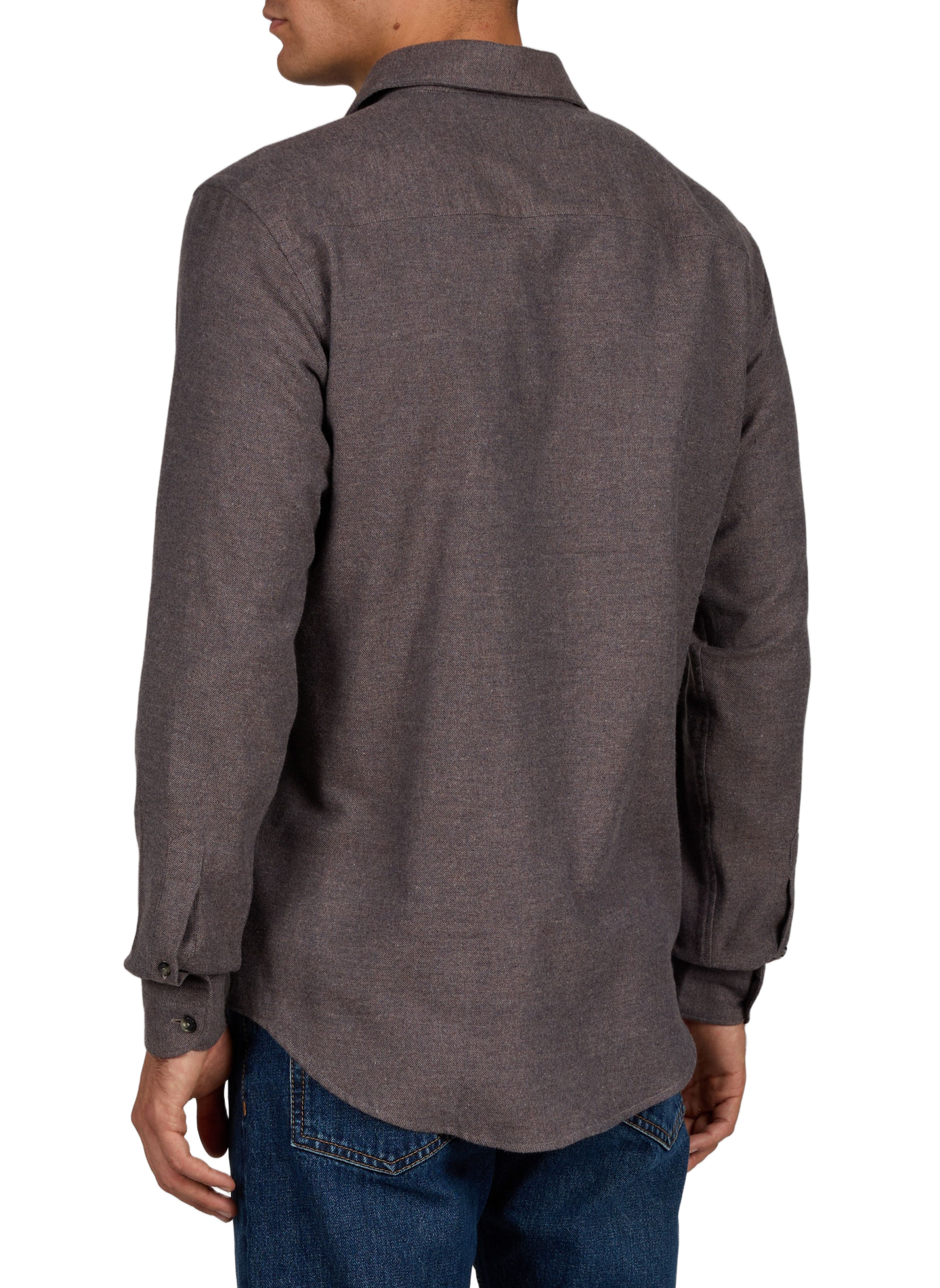 Chemise droite en coton ETON Marron