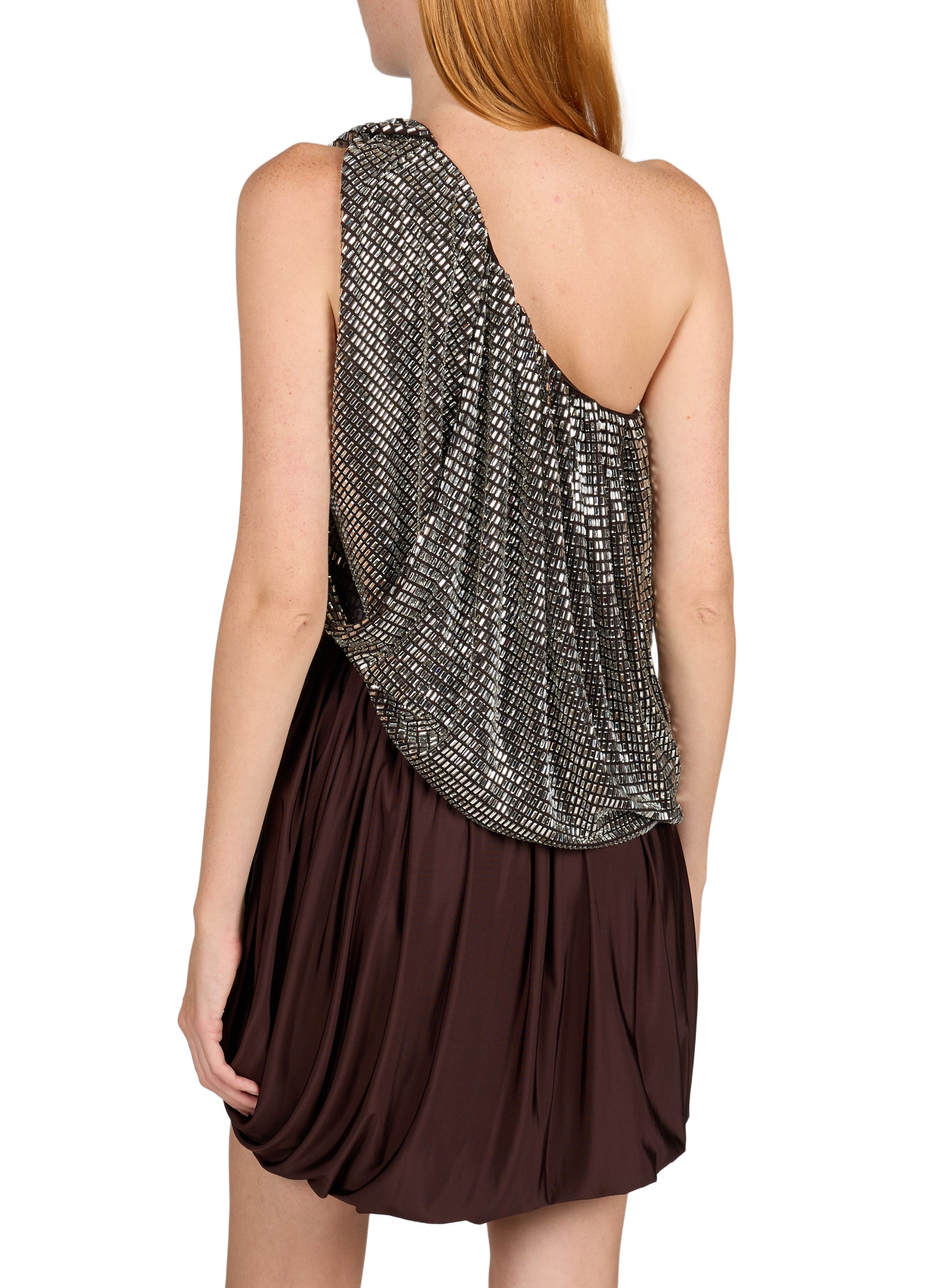 Asymmetrisches Paillettenkleid SELF PORTRAIT Braun