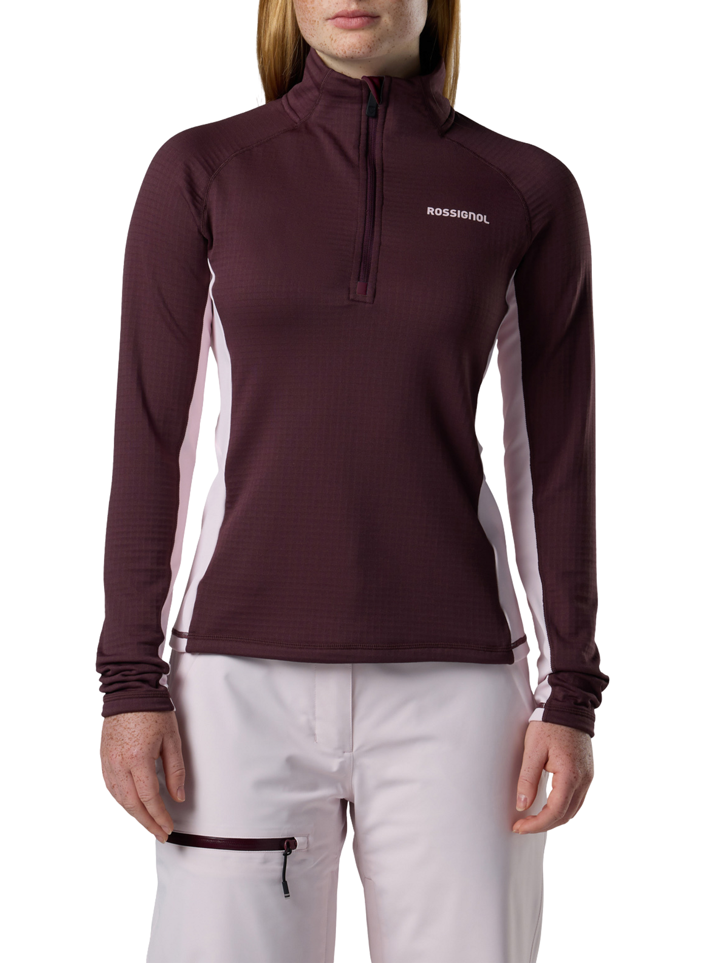 Blackside Mix fleece sweater with a zip-up stand collar ROSSIGNOL Purple