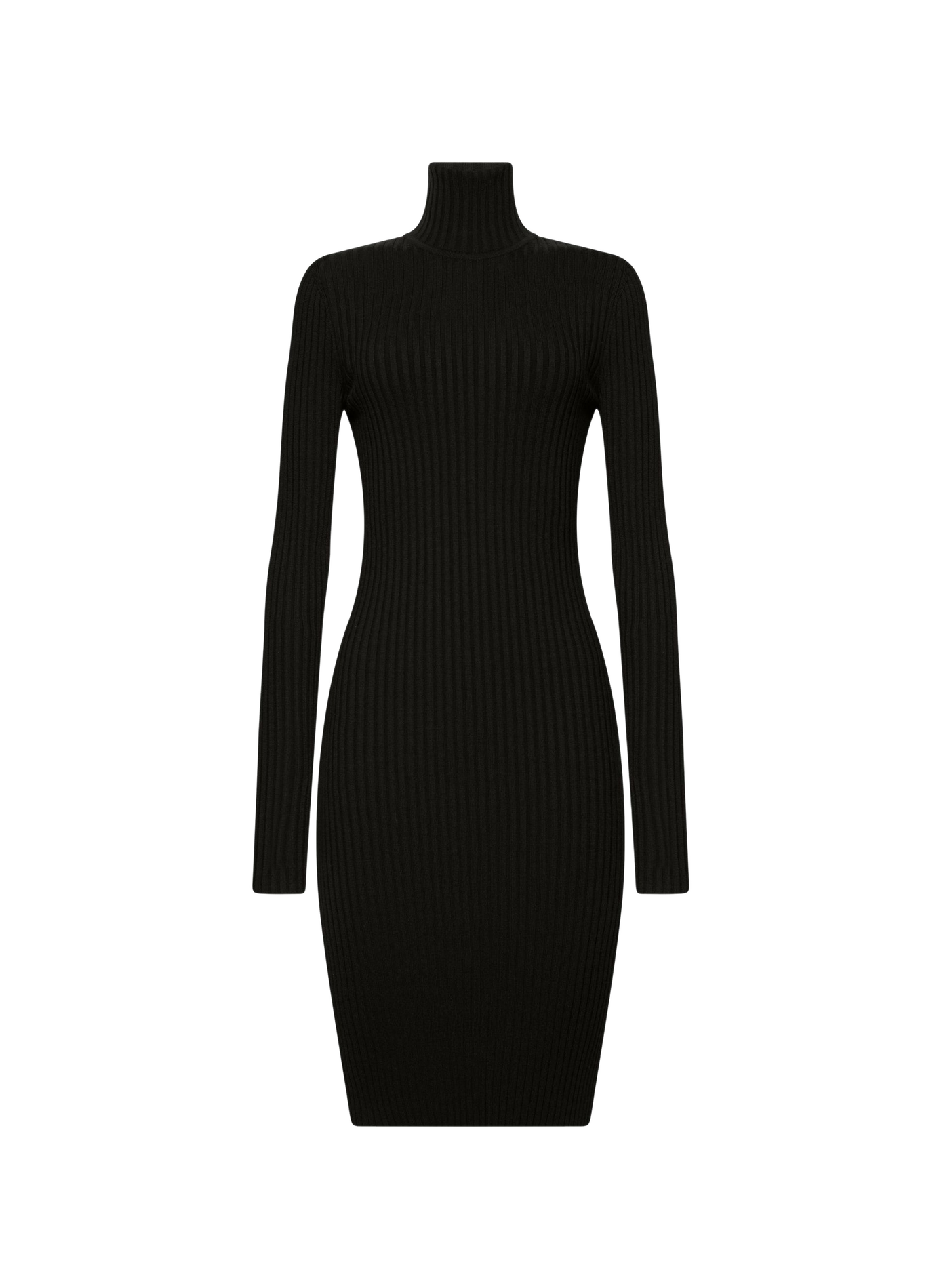 Eng anliegendes Kleid aus Schurwolle und Baumwolle-Mix WOLFORD Schwarz