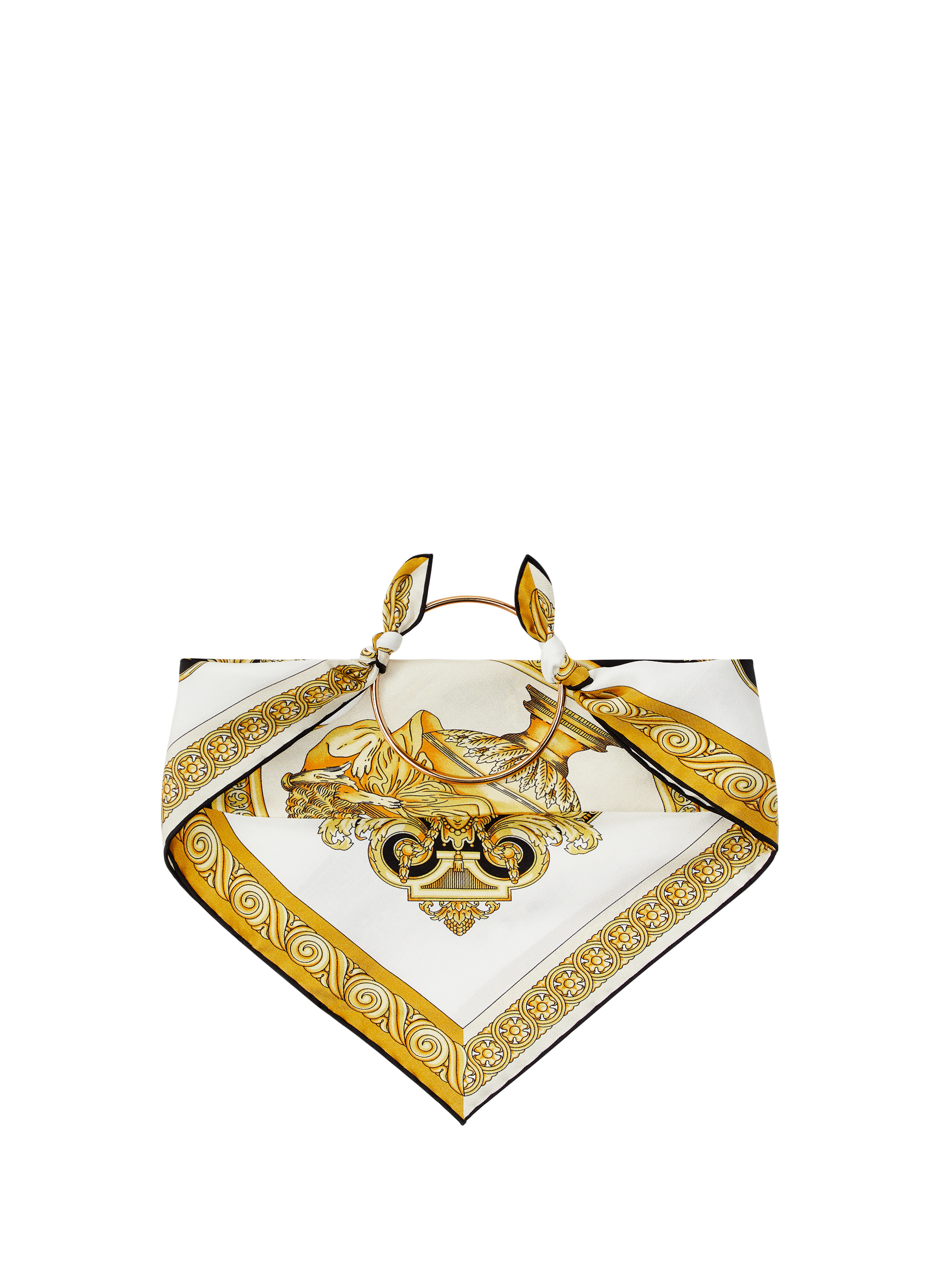 Foulard bandana imprimé Barocco en soie