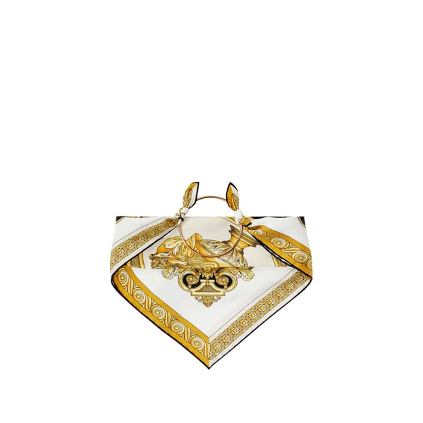 Foulard bandana imprimé Barocco en soie