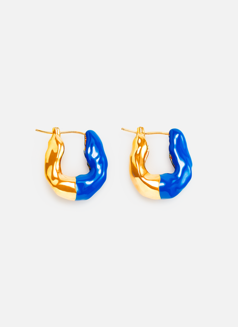Wave hoop earrings with half enamel doréjoanna laura constantine 