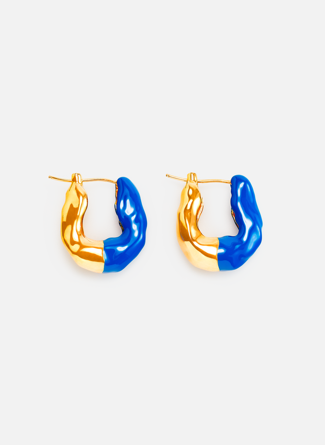 Wave hoop earrings with half enamel joanna laura constantine
