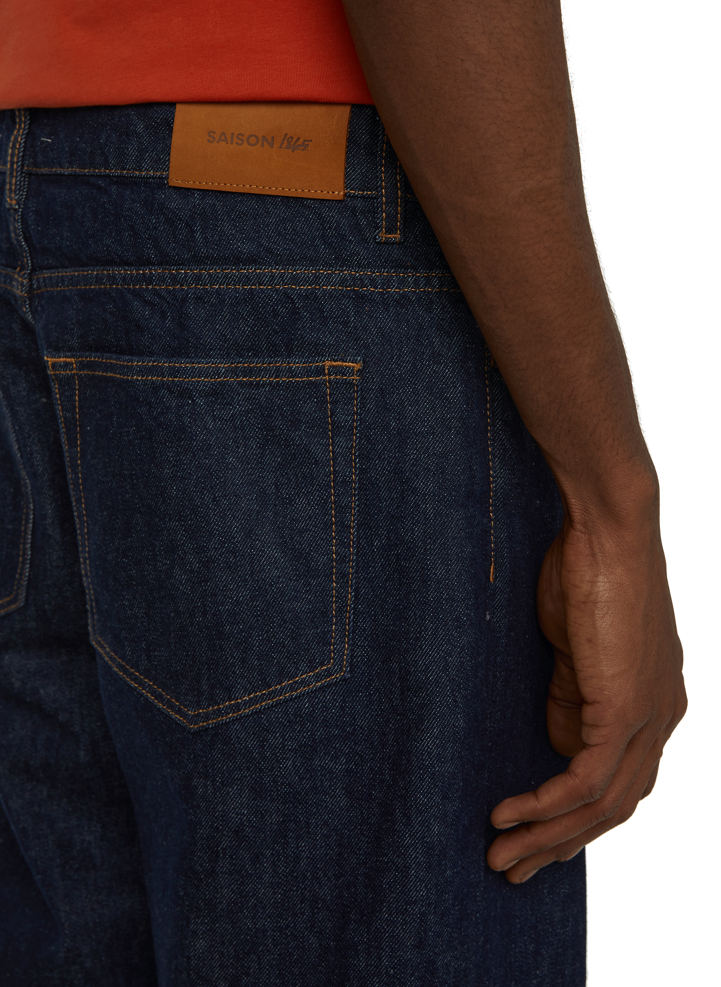 Straight-fit cotton jeans Blue