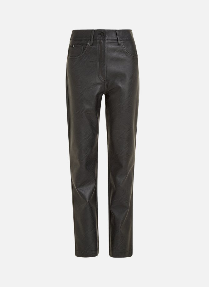 Straight faux leather trousers CALVIN KLEIN