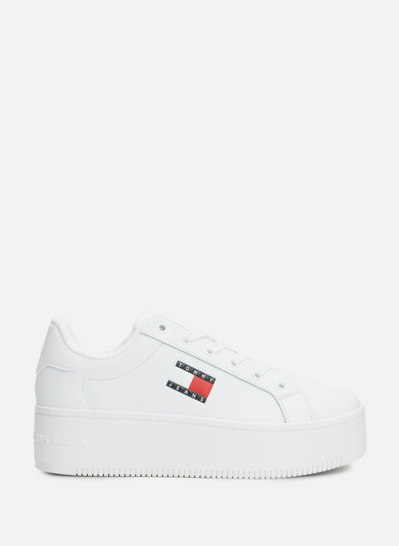 Baskets en cuir Blanc by TOMMY HILFIGER TOMMY HILFIGER Baskets en cuir Blanc