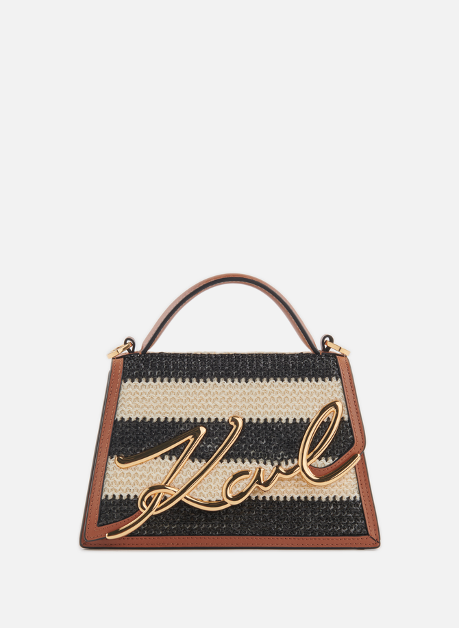KARL LAGERFELD signature bi-material handbag