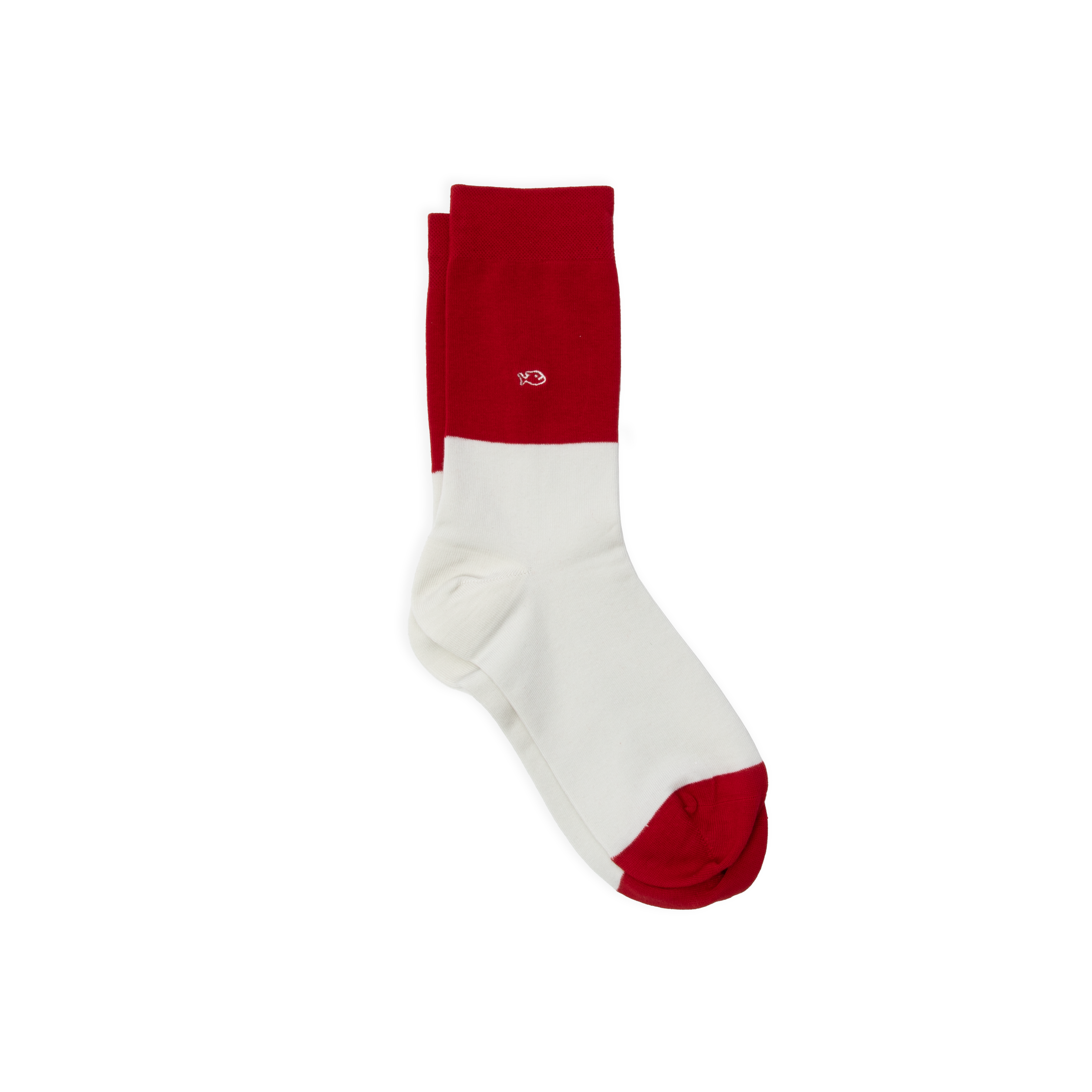 Chaussettes en coton peigné bicolores BILLYBELT Rouge