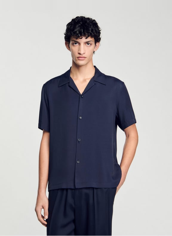Chemise droite à col classique Bleu by SANDRO SANDRO Chemise droite à col classique Bleu